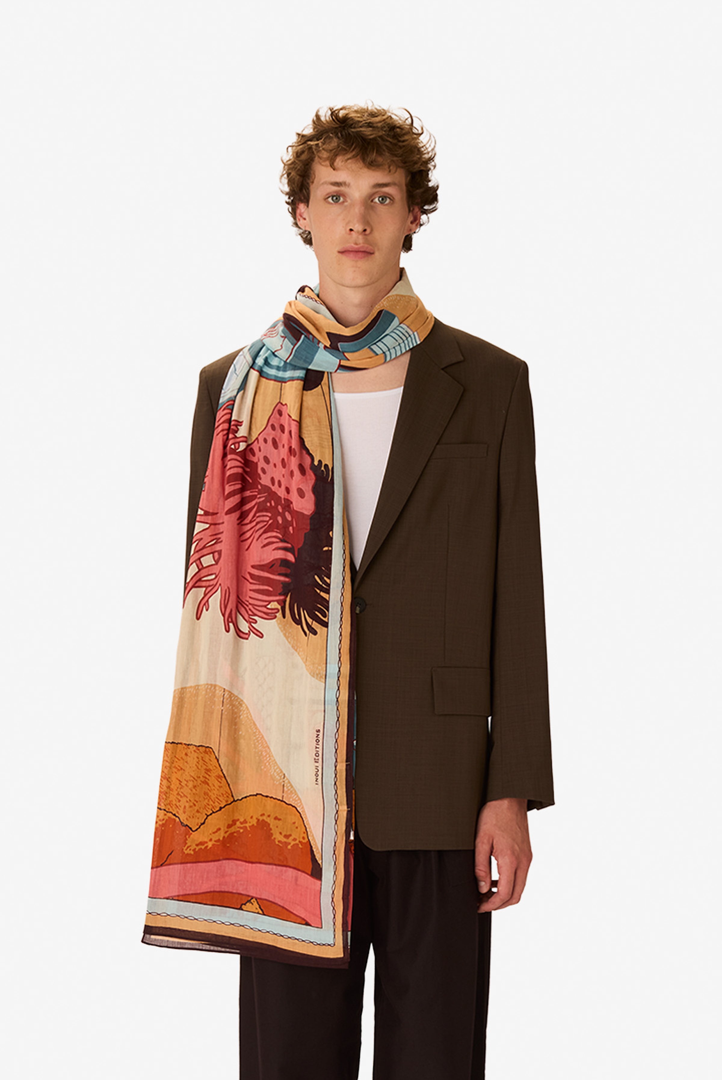 Écharpe 100 - Jardin - Corail