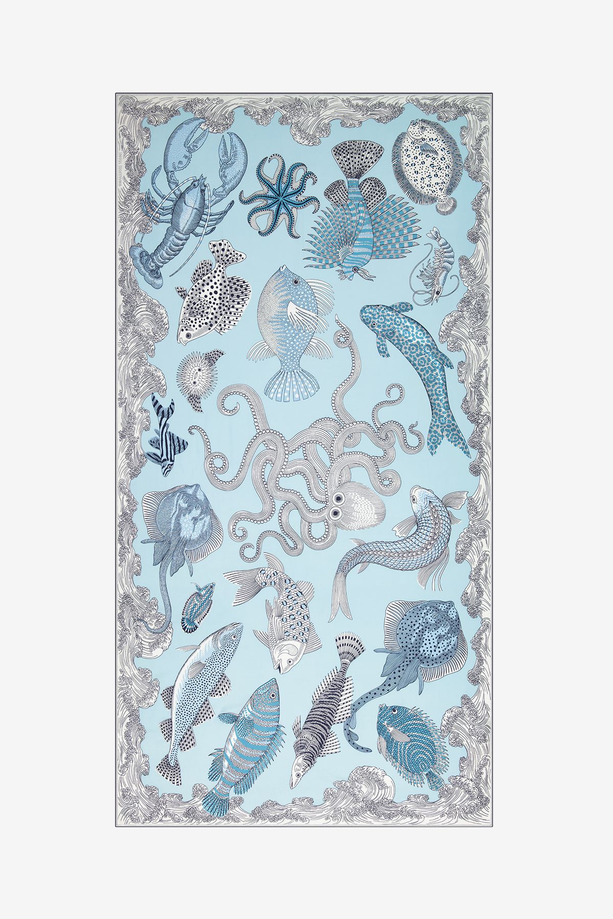 Écharpe  100 - Poseidon - Bleu Turquoise