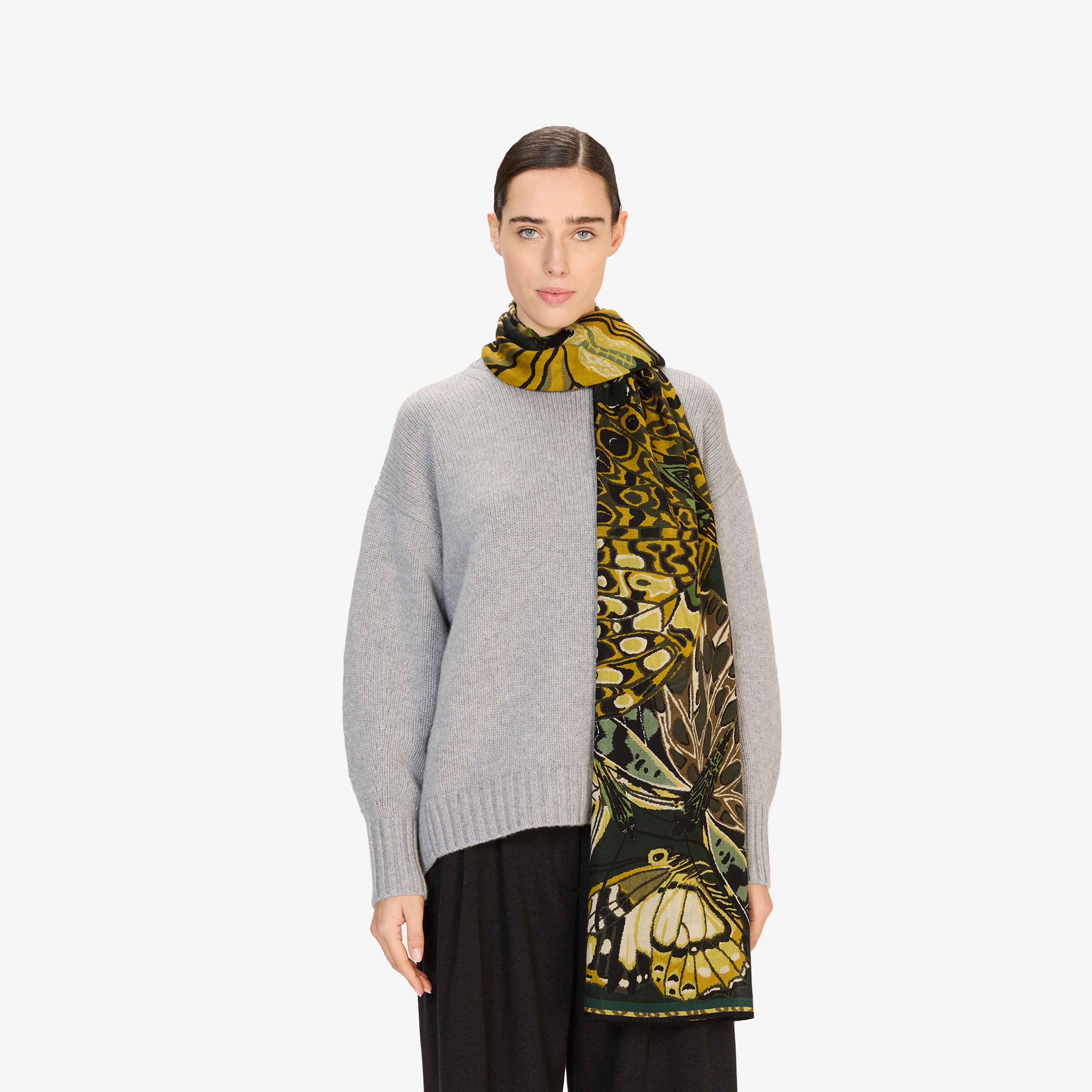 Scarf 70 - Papillons - Emerald