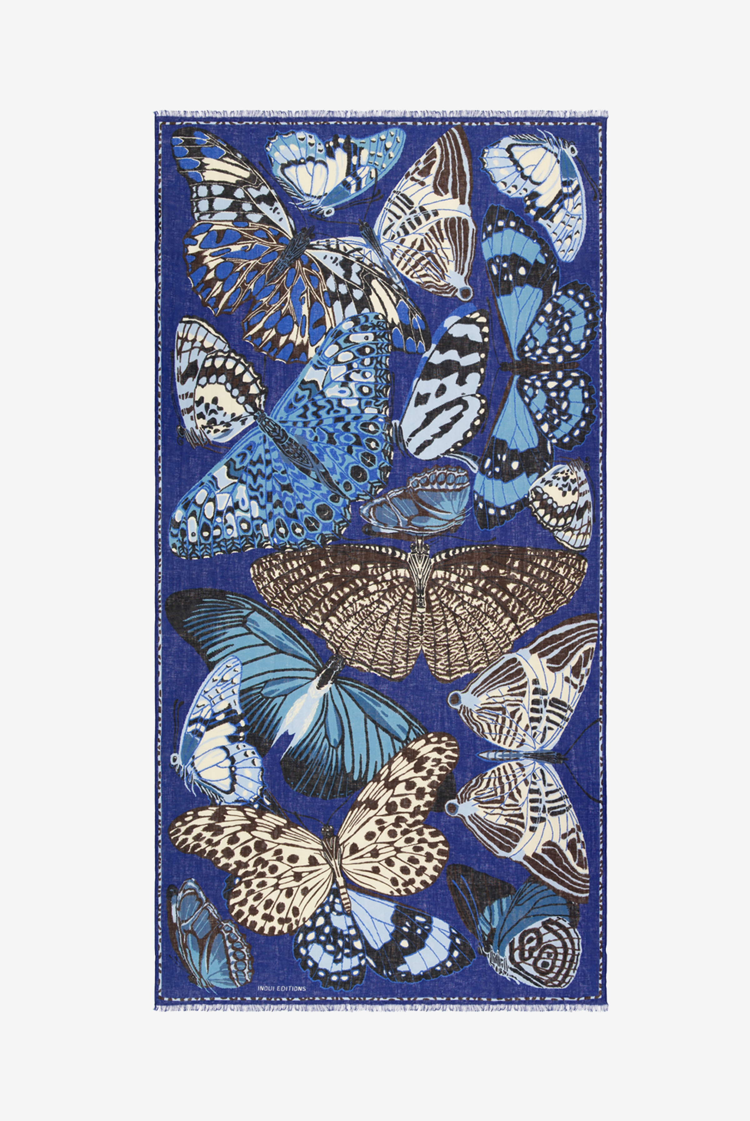 Écharpe 100 - Papillons - Bleu Marine