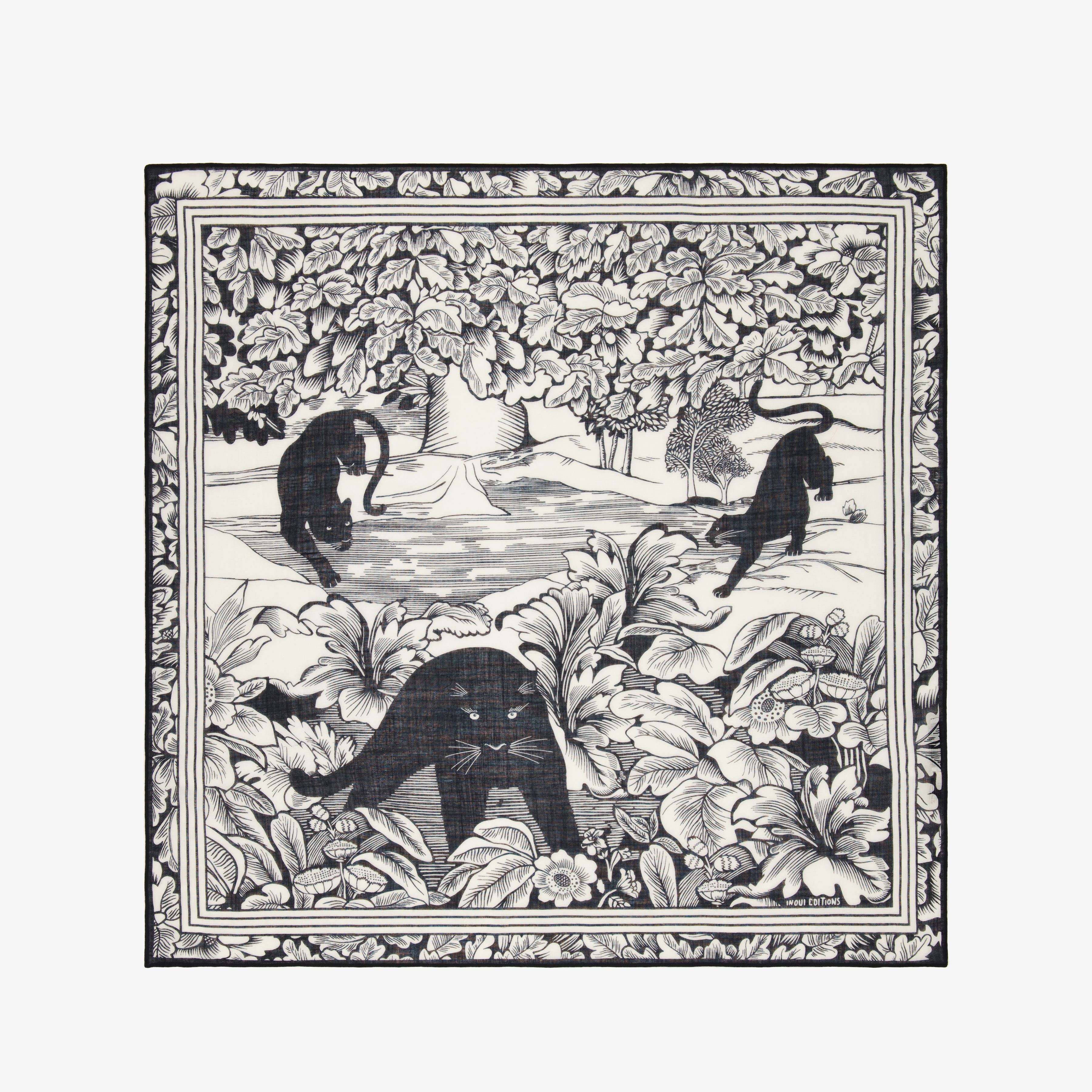 Carré 100 - Panthere - Noir