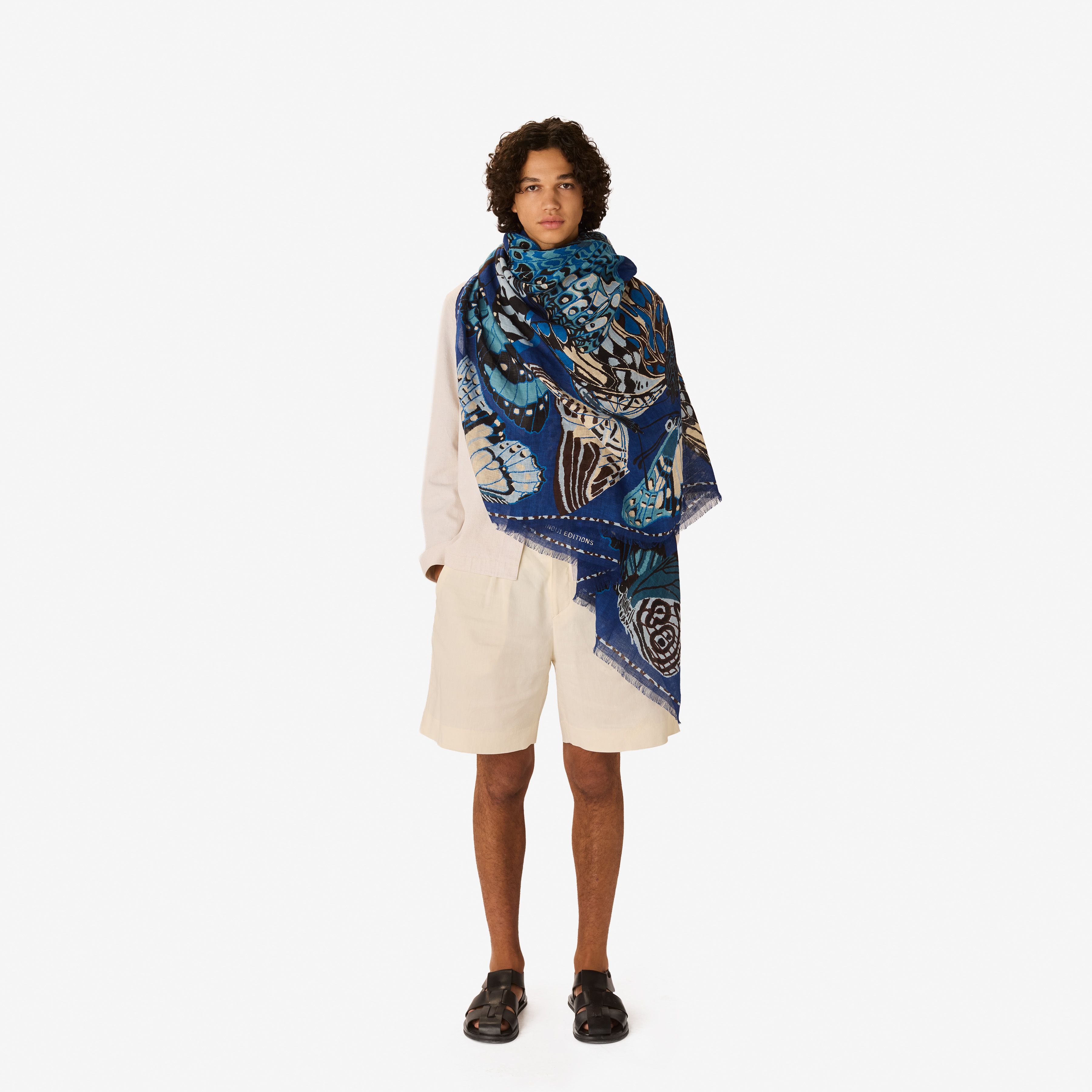 Scarf 100 - Papillons - Navy