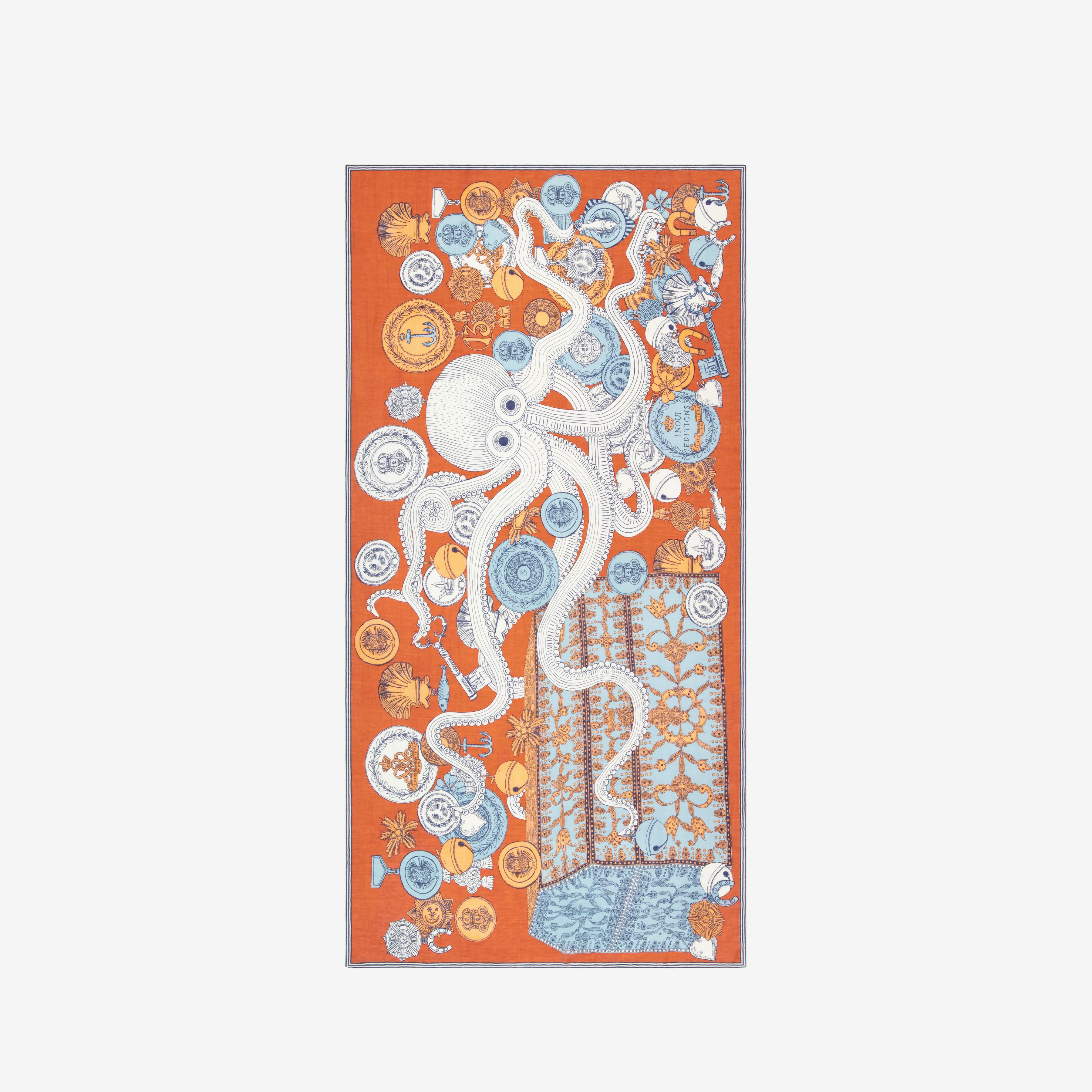 Scarf 100 - Octopus - Orange