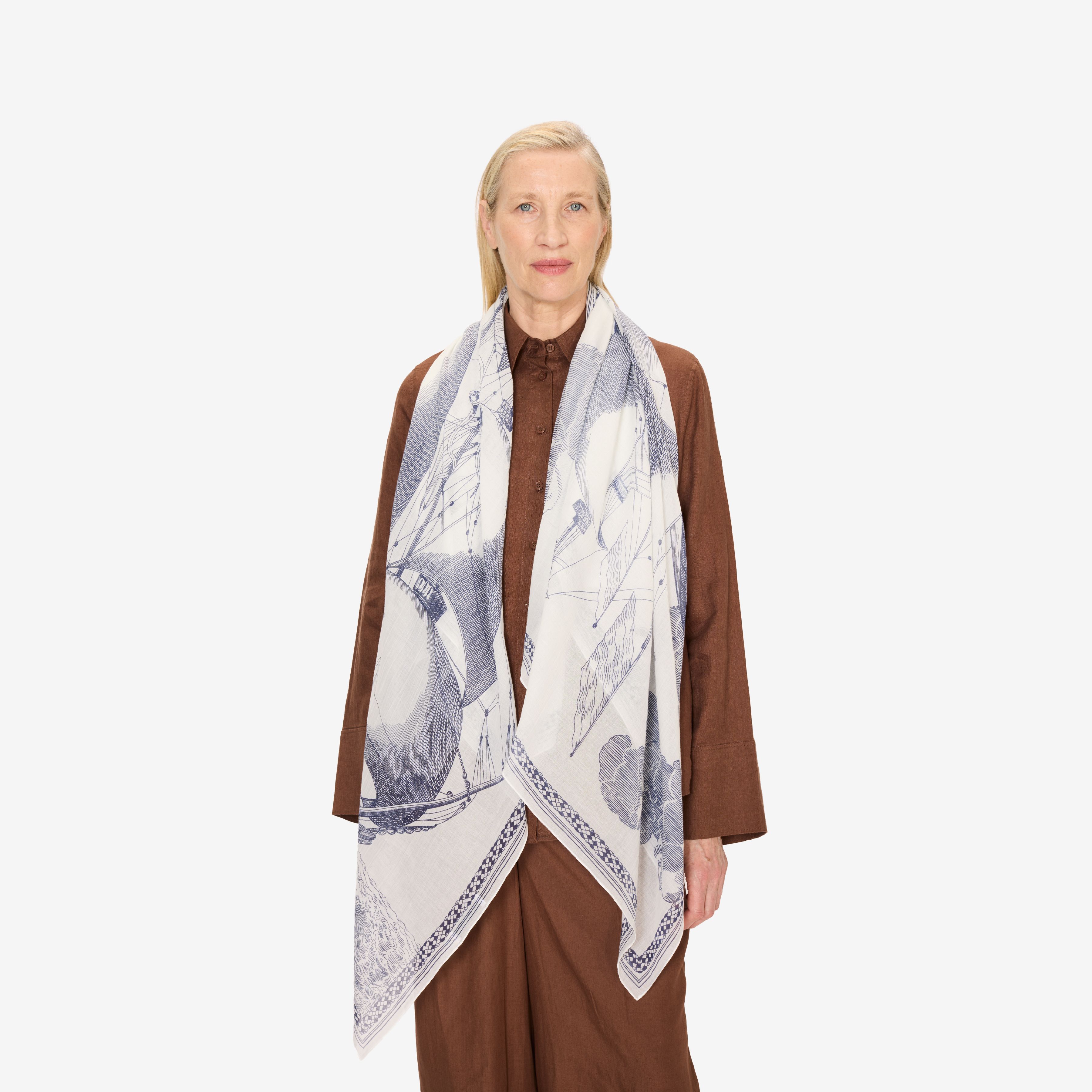 Scarf 100 - Des Rives Et Des Reves - White