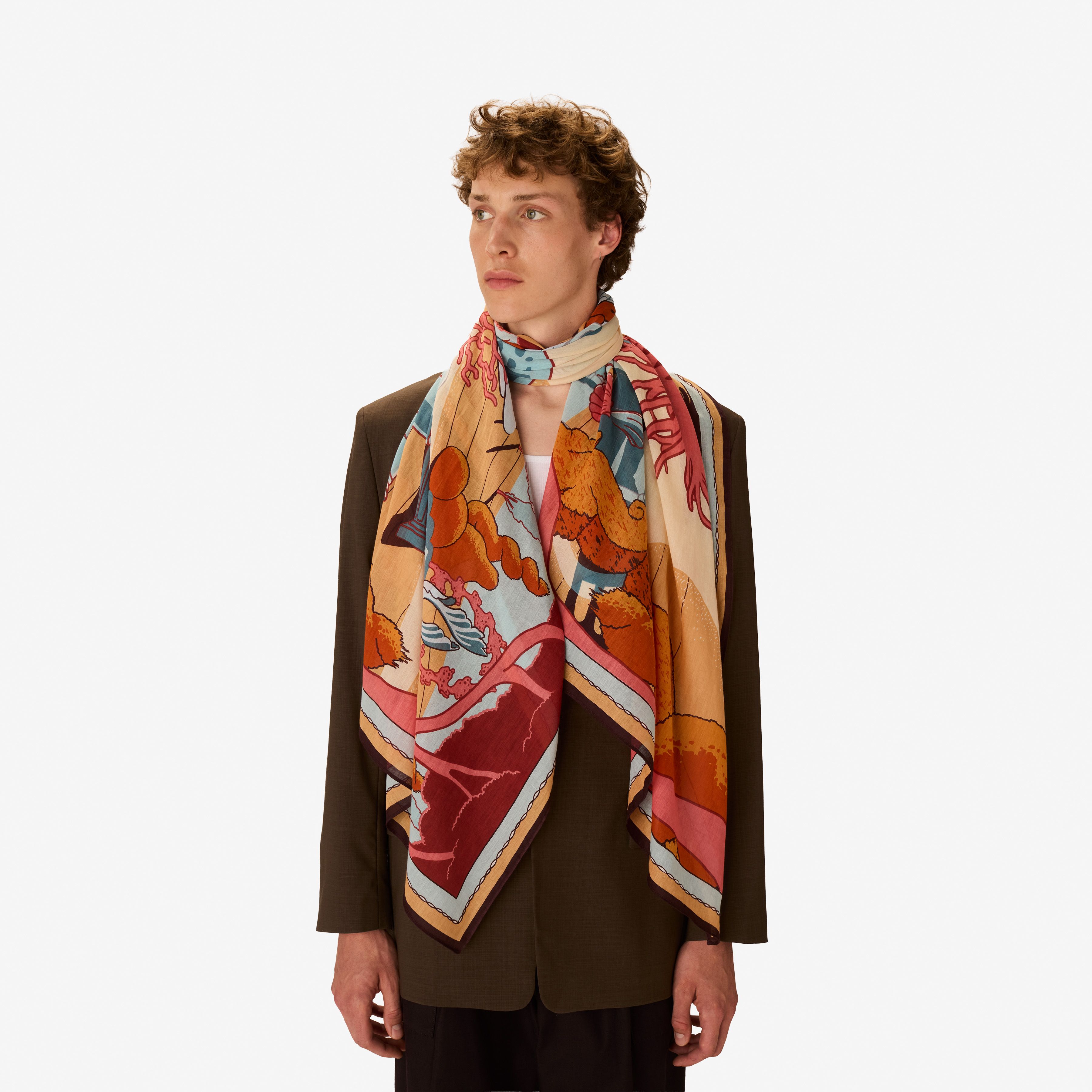 Écharpe 100 - Jardin - Corail