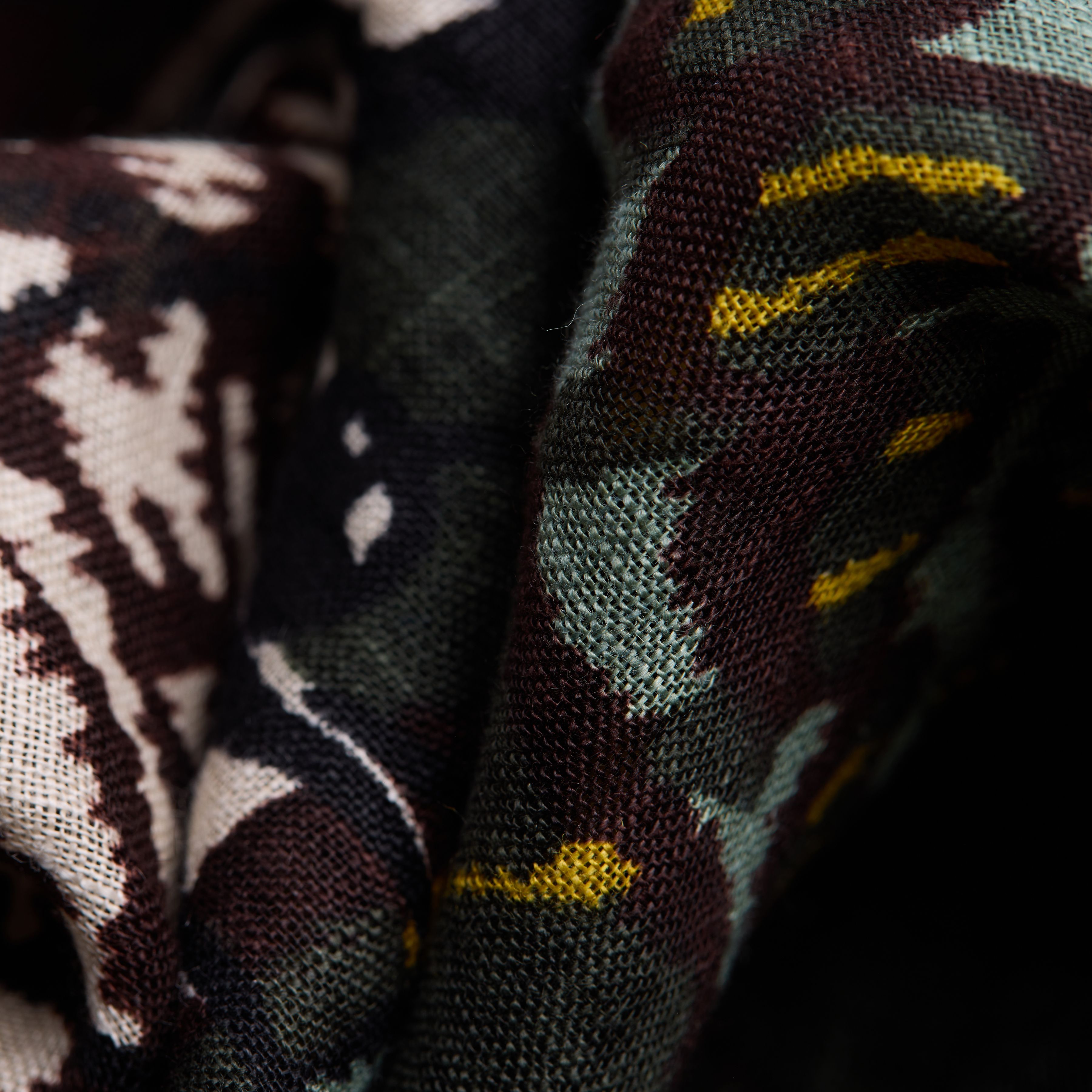 Écharpe 100 - Papillons - kaki