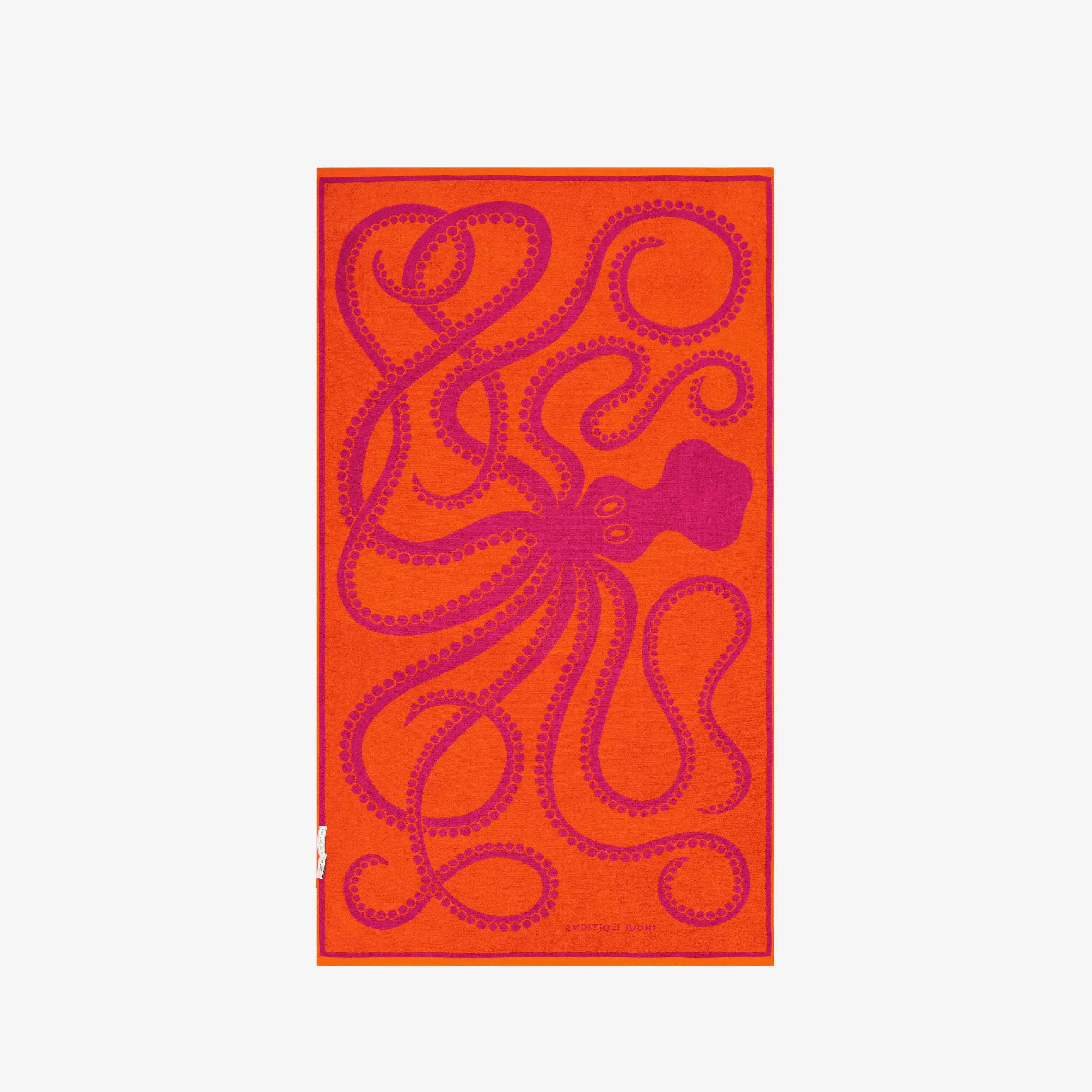 Beach Towel 100 - Octopus - Fuchsia
