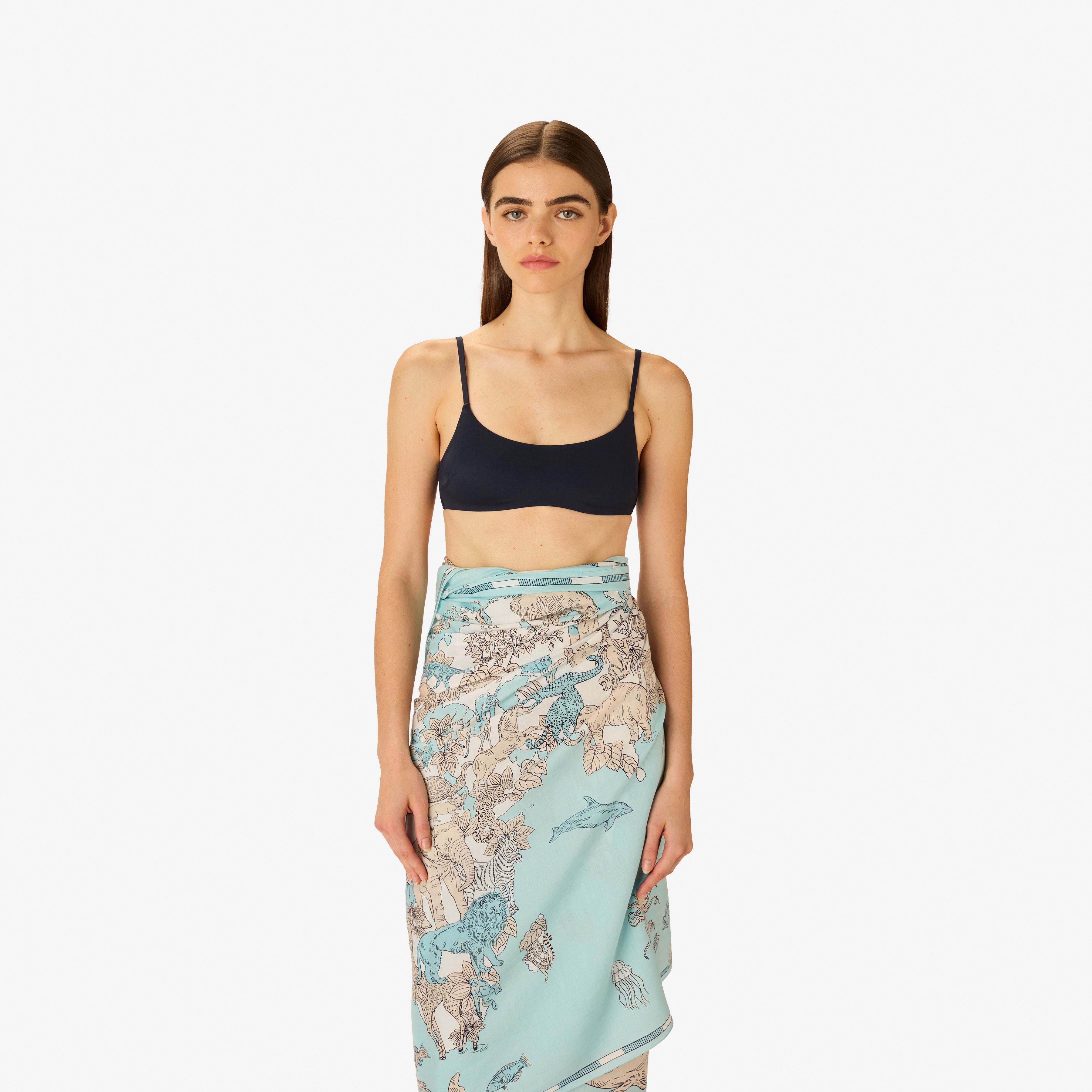 Schal 100 - Atlas - Türkisblau