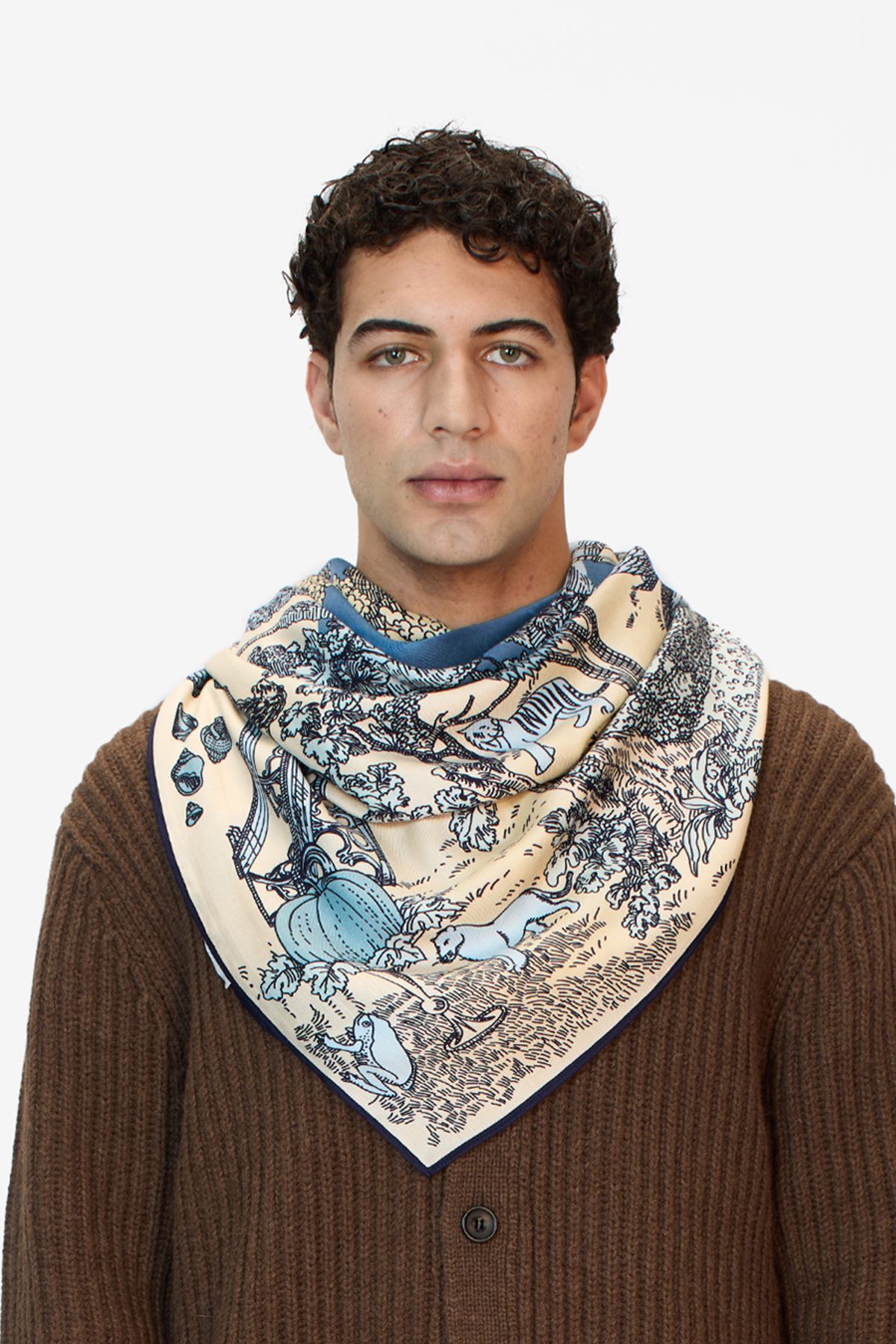 Carré 130 - Quatre Saisons - Bleu