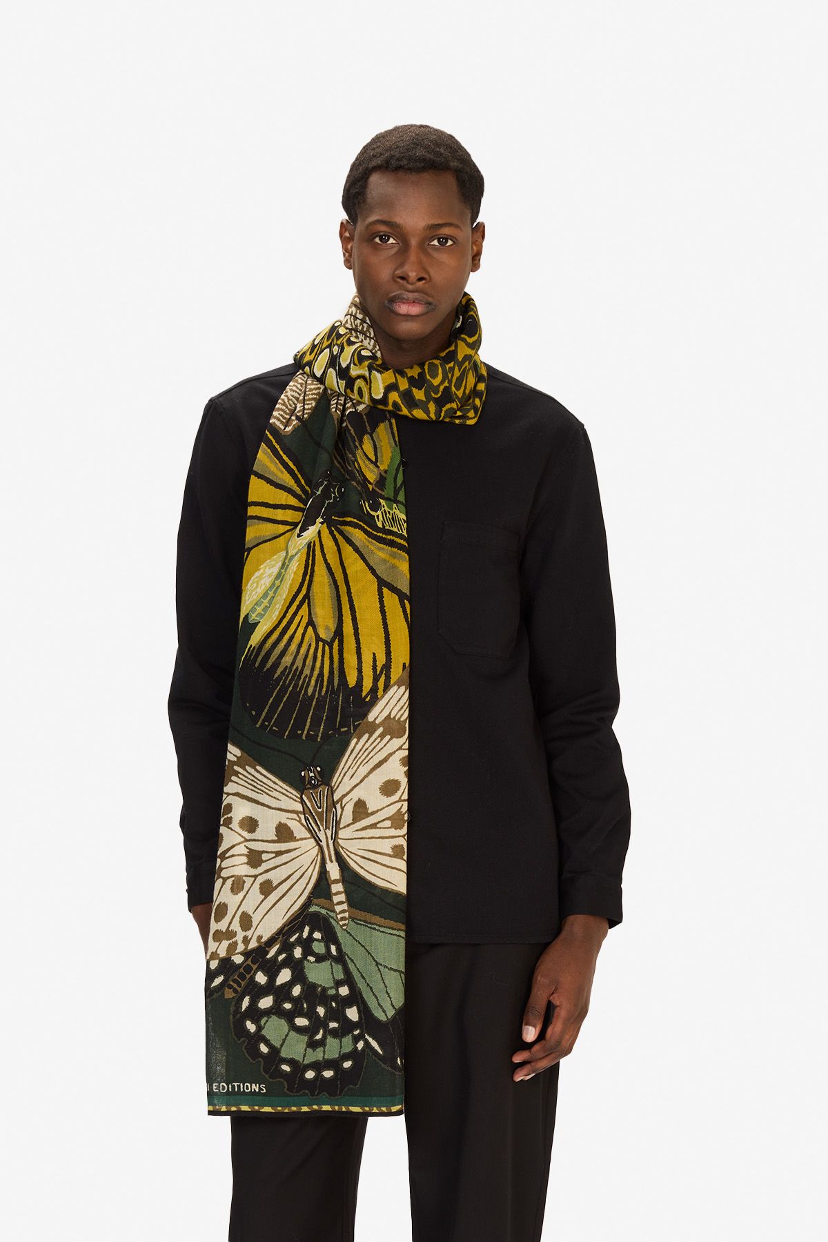 Écharpe 70 - Papillons - Emeraude