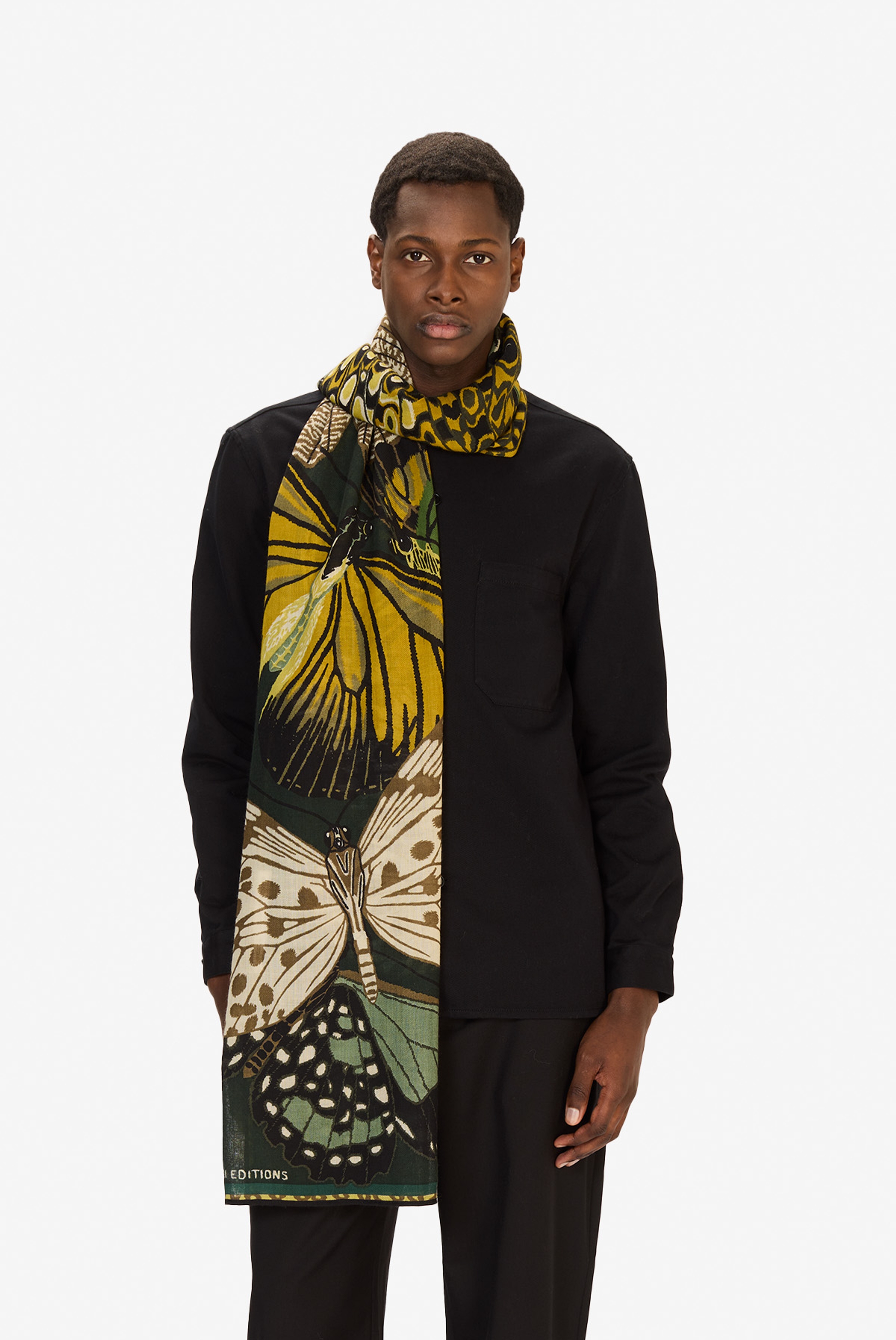 Écharpe 70 - Papillons - Emeraude