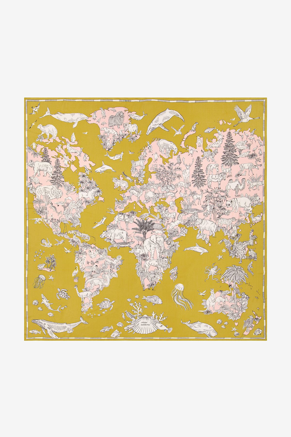 Carré 130 - Atlas - Jaune