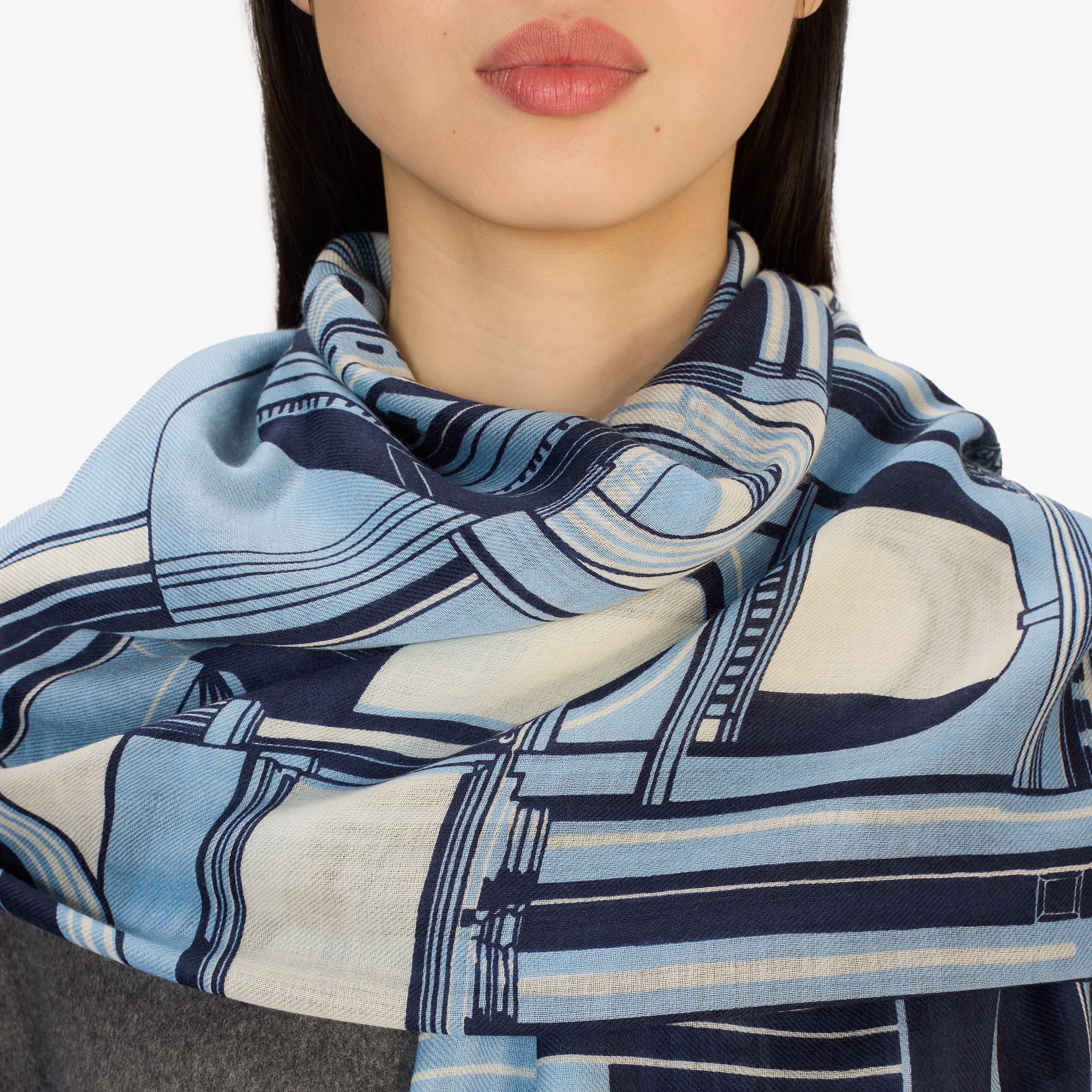 Sciarpa 100 - Architecture - Blu