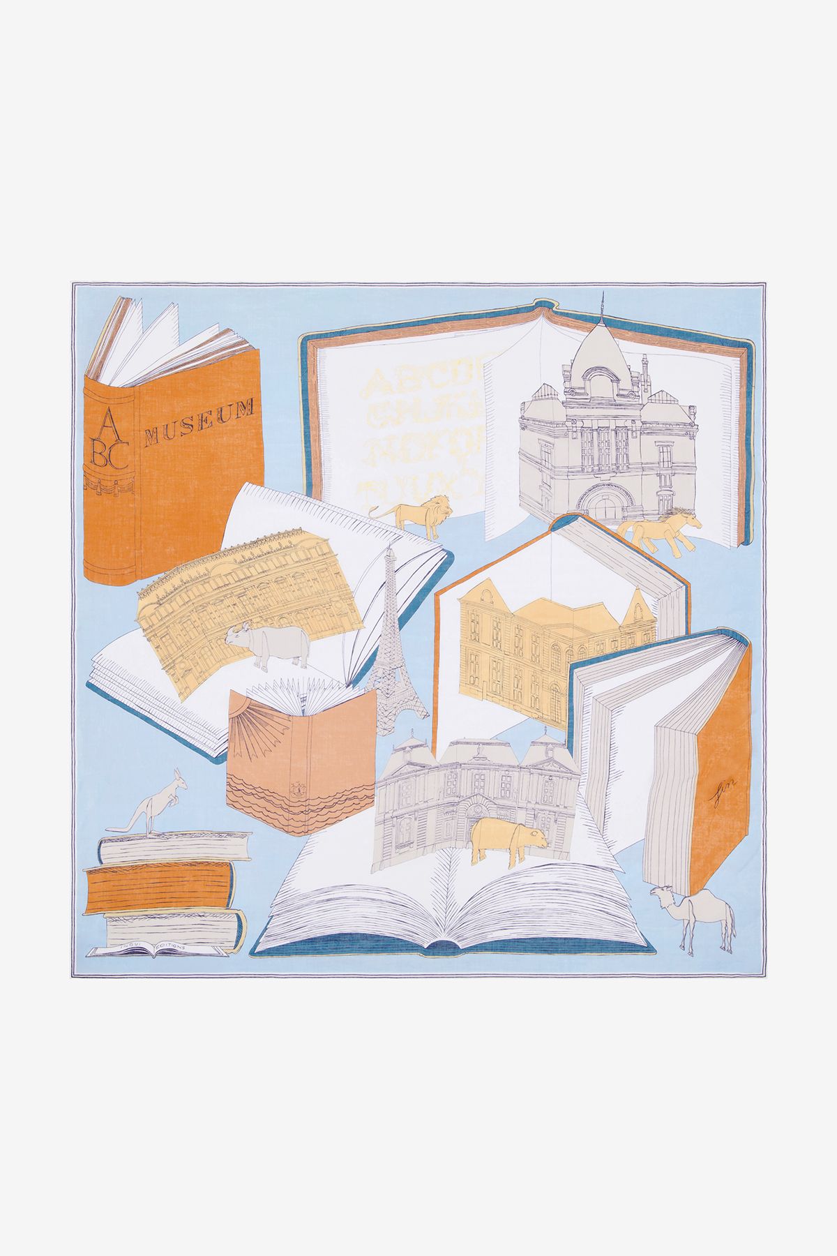 Carré 130 - Museum - Bleu Clair