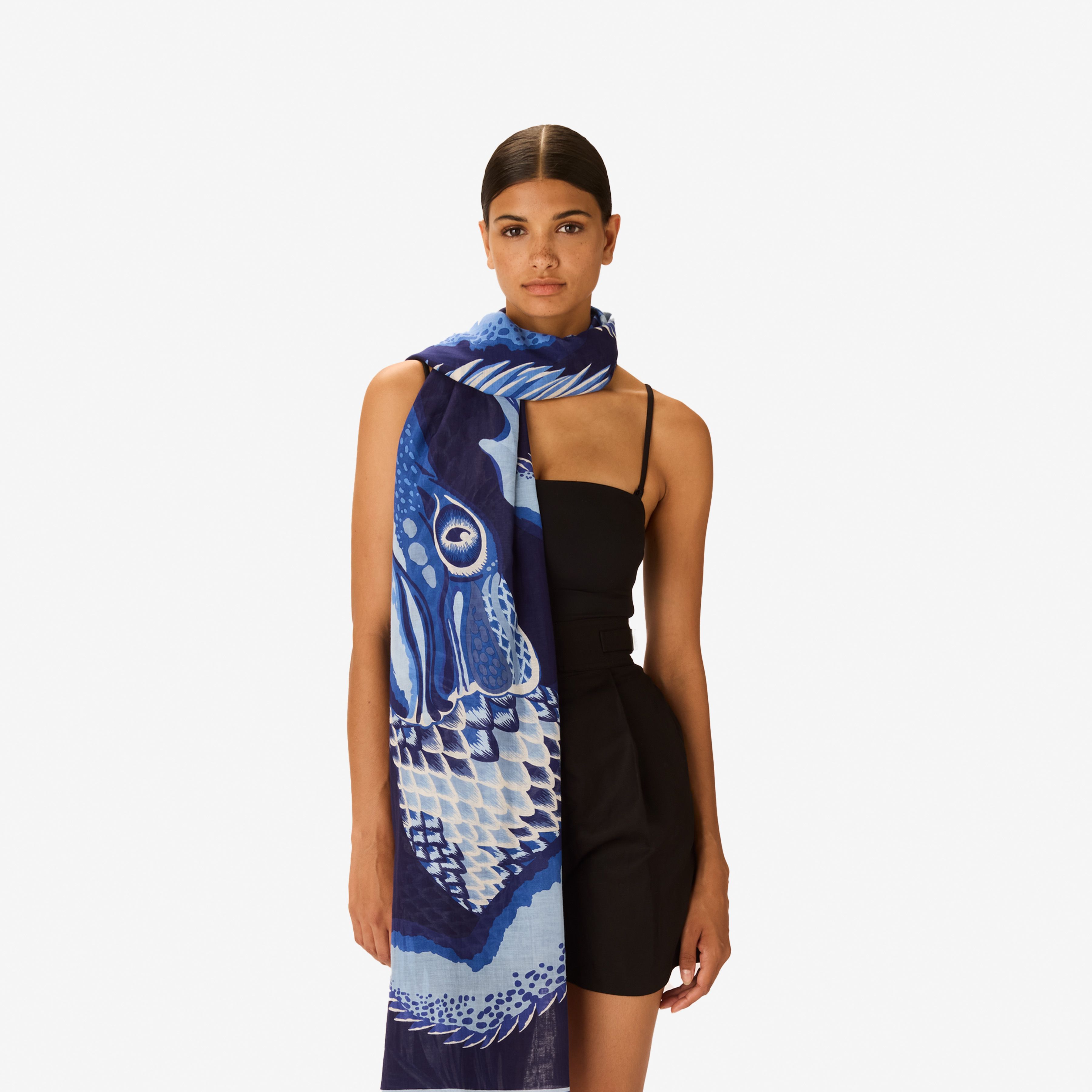 Schal 100 - Croco - Marineblau