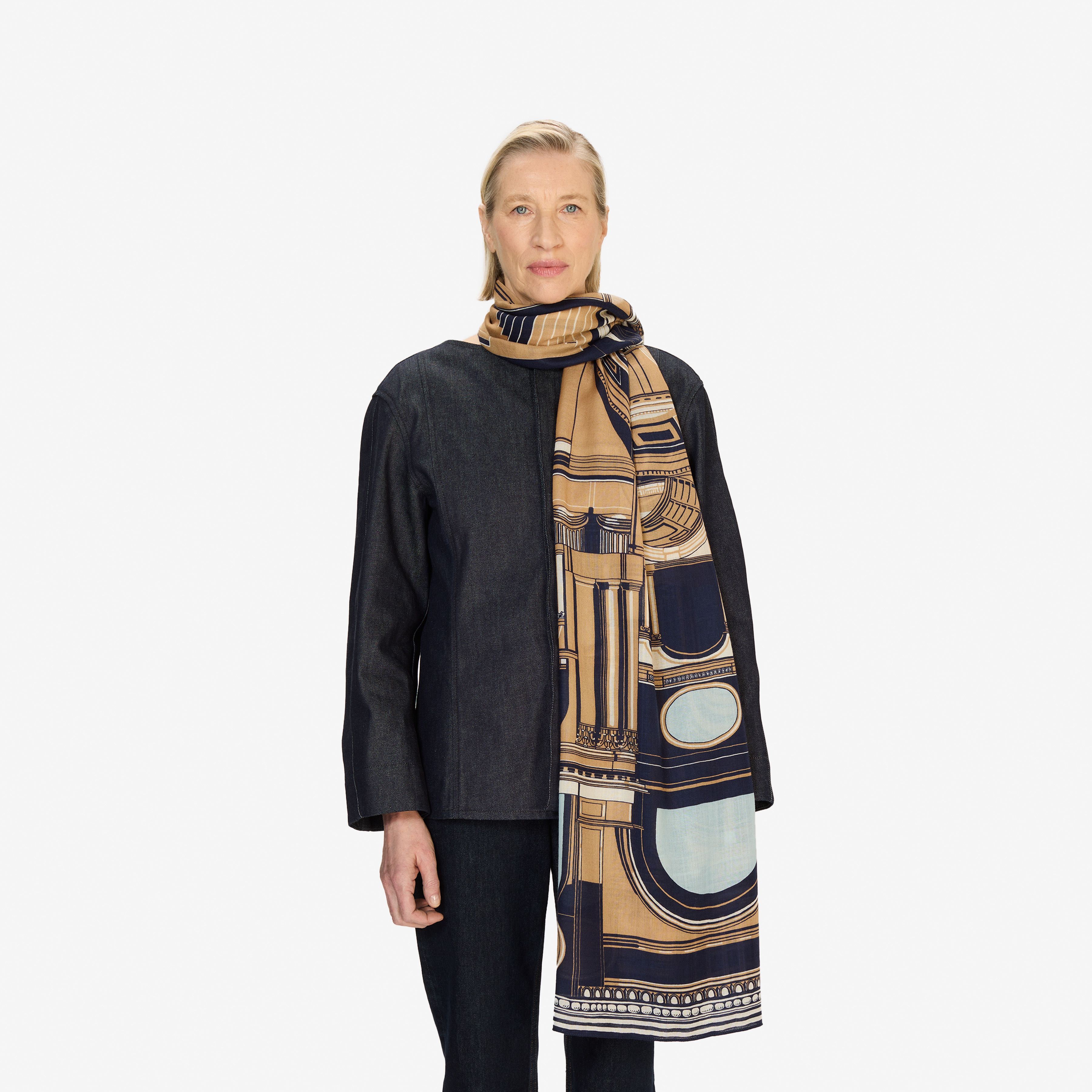 Sciarpa 100 - Architecture - Blu Scuro