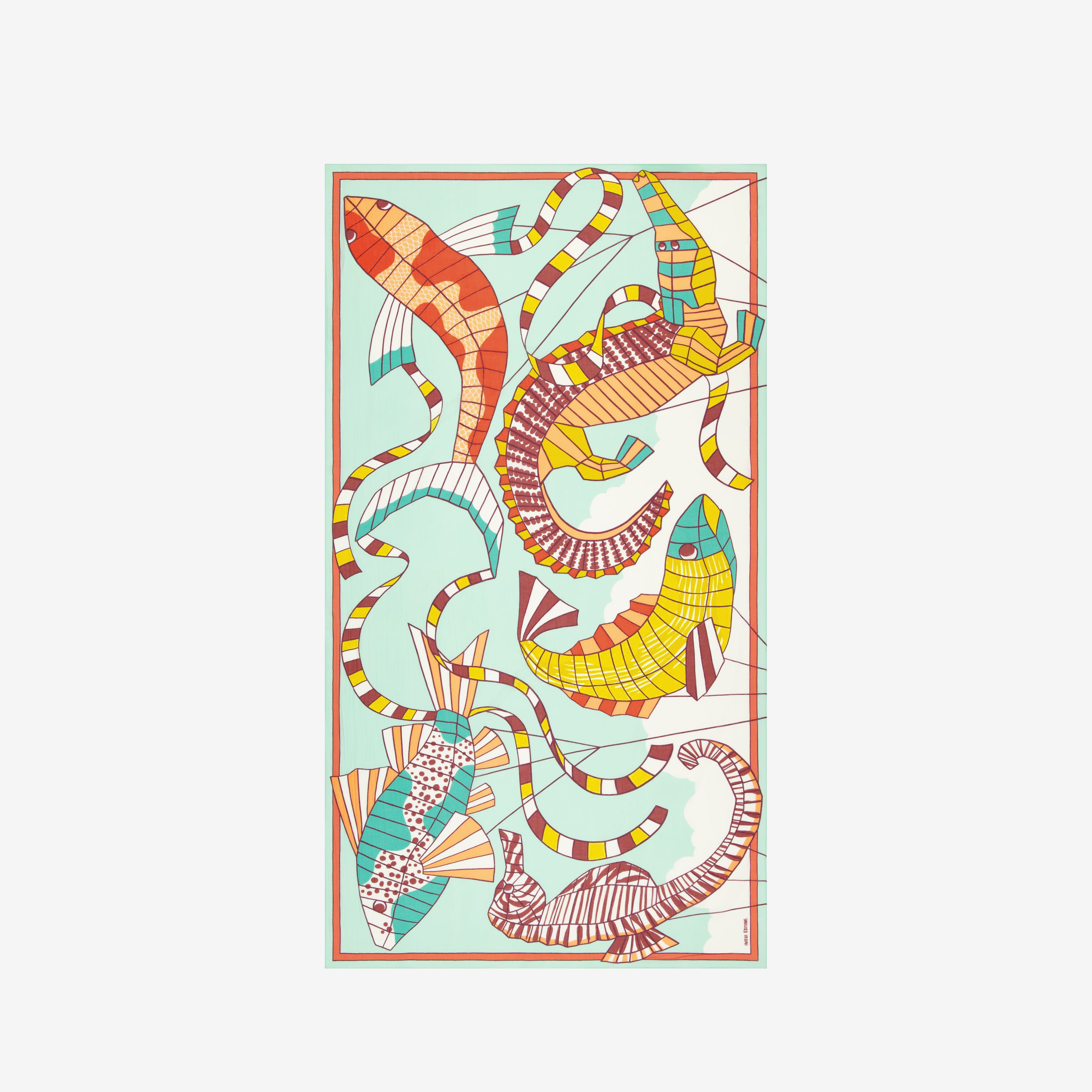 Ciarpe 100 - Cerfs Volants - Blu Turchese