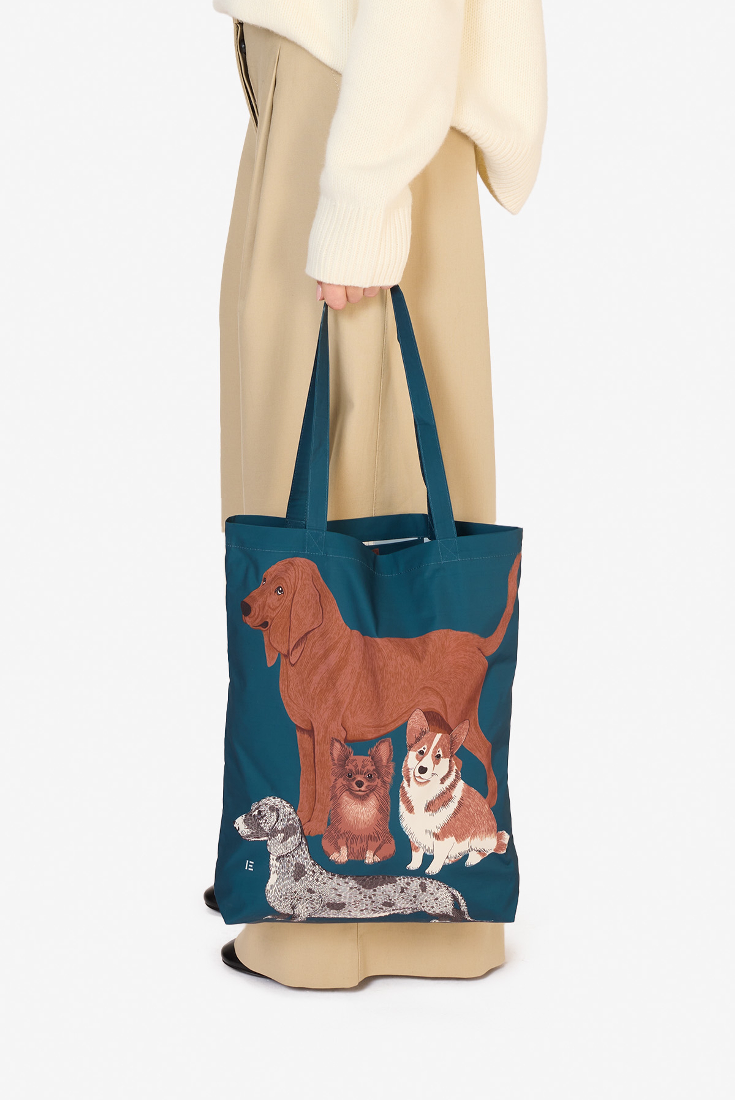 Sac Shopper - Toutou - Bleu canard
