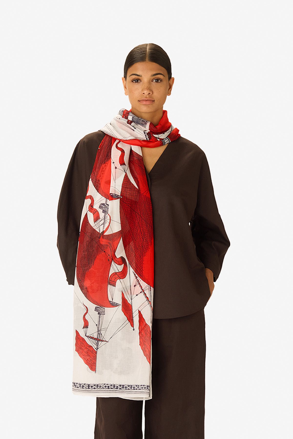 Écharpe 100 - Des Rives et des Reves - Rouge