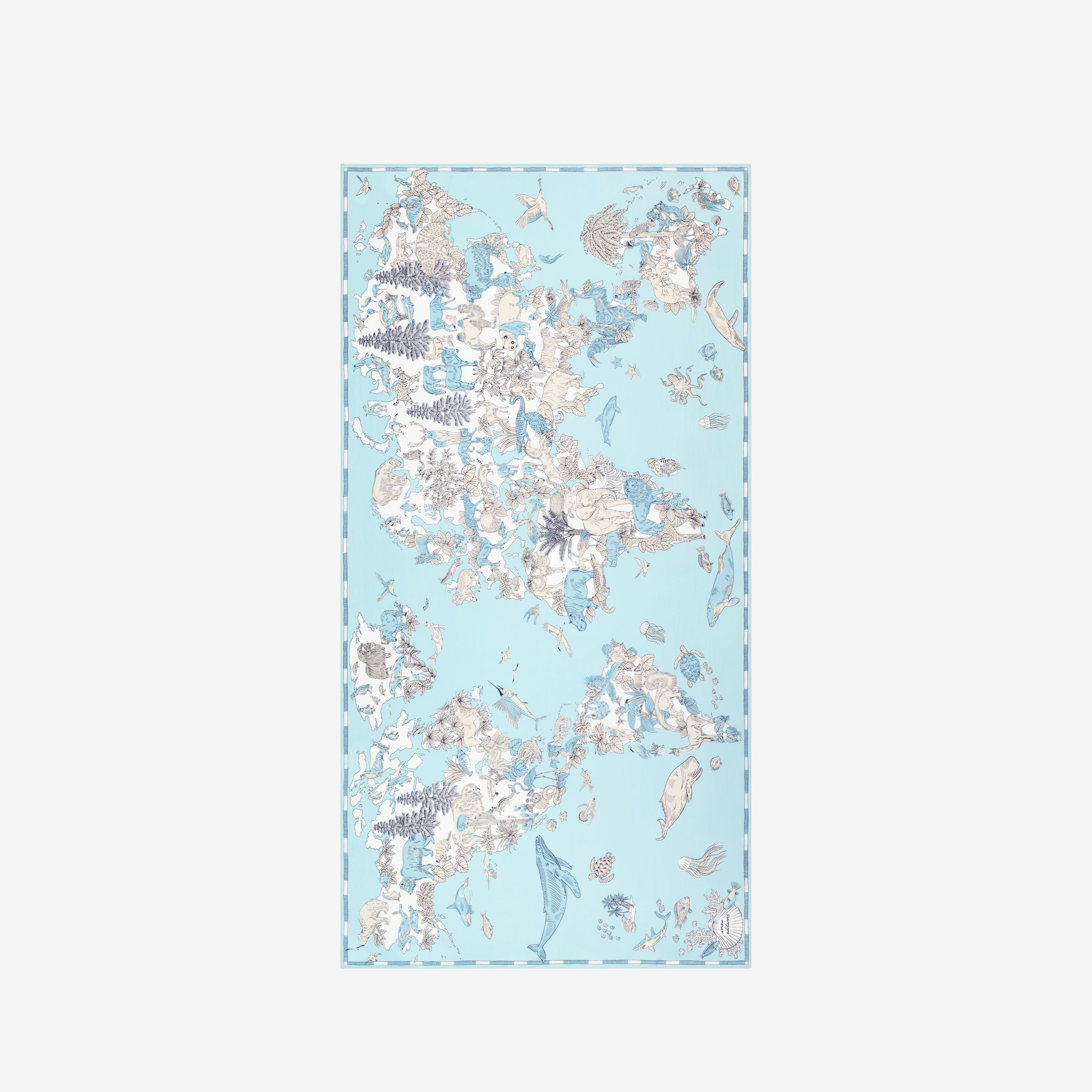 Schal 100 - Atlas - Türkisblau