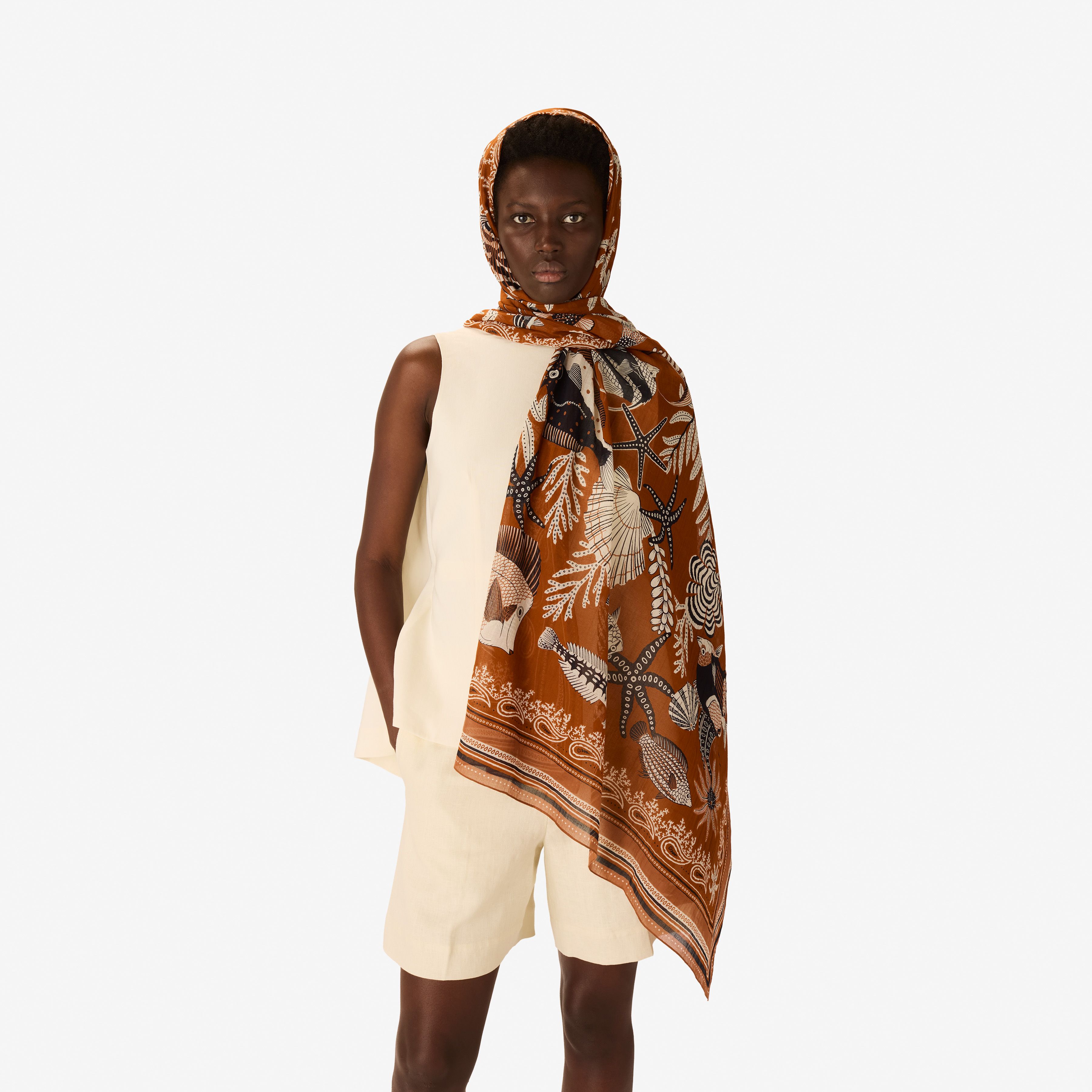 Écharpe 100 - Neptune - Mordoré