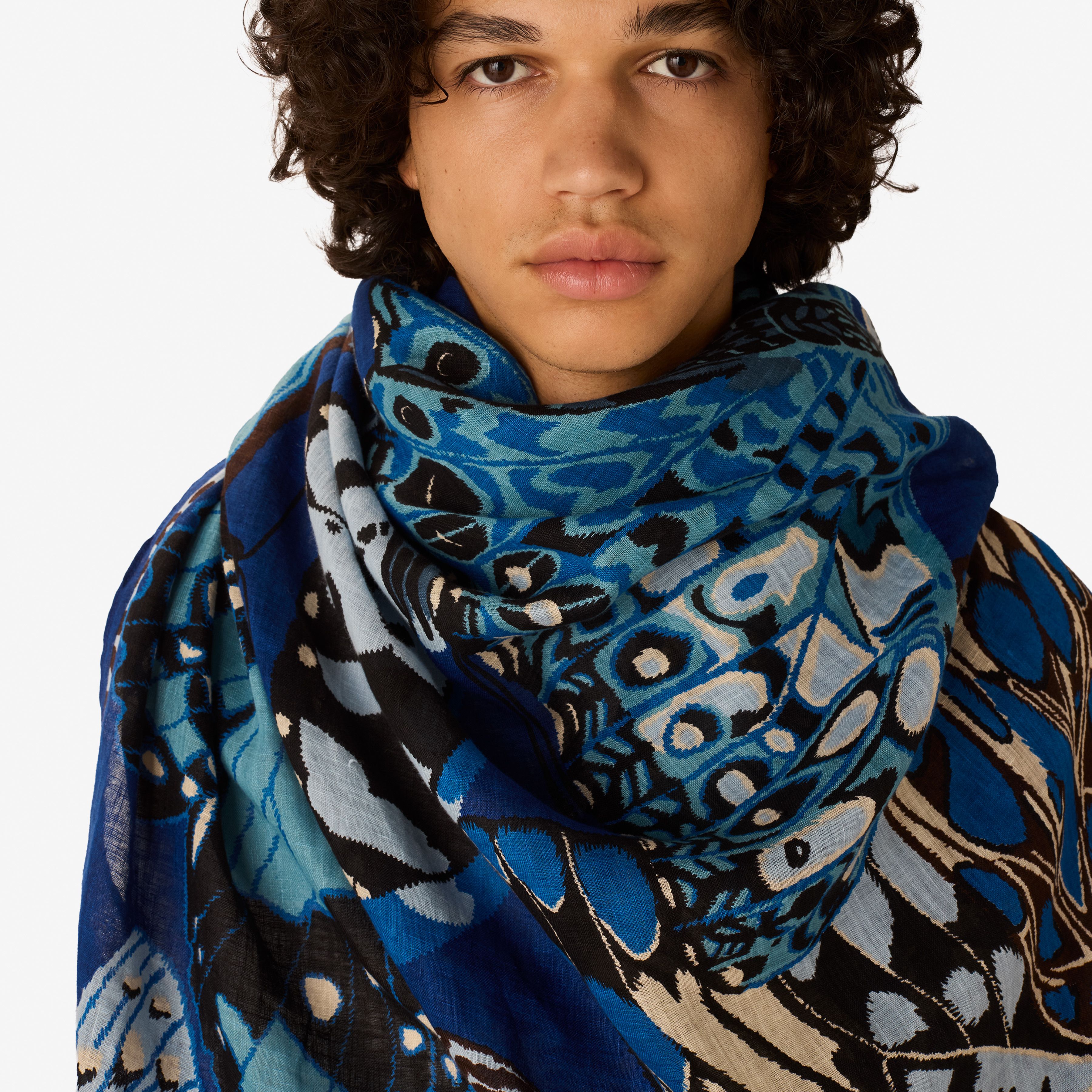 Scarf 100 - Papillons - Navy