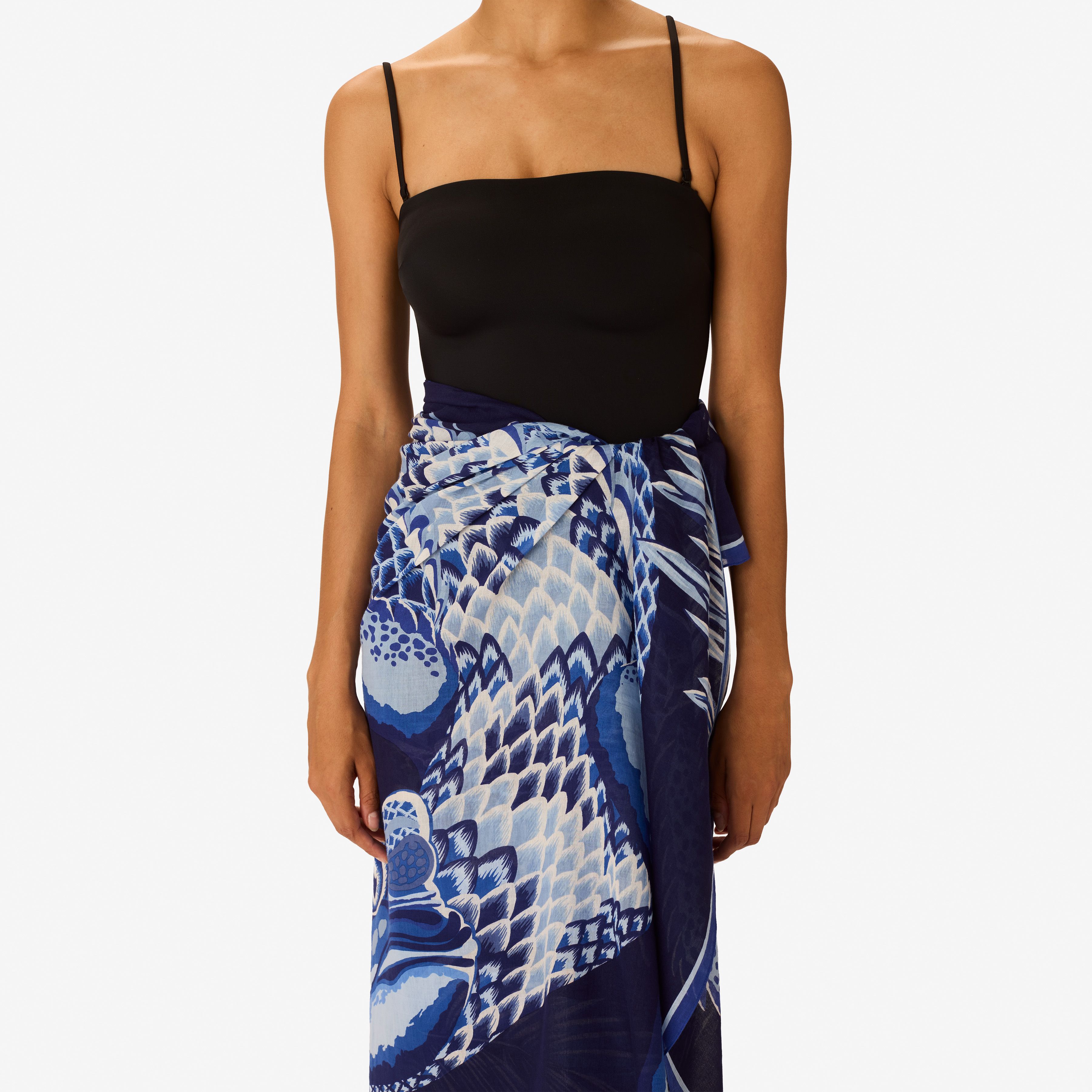 Schal 100 - Croco - Marineblau