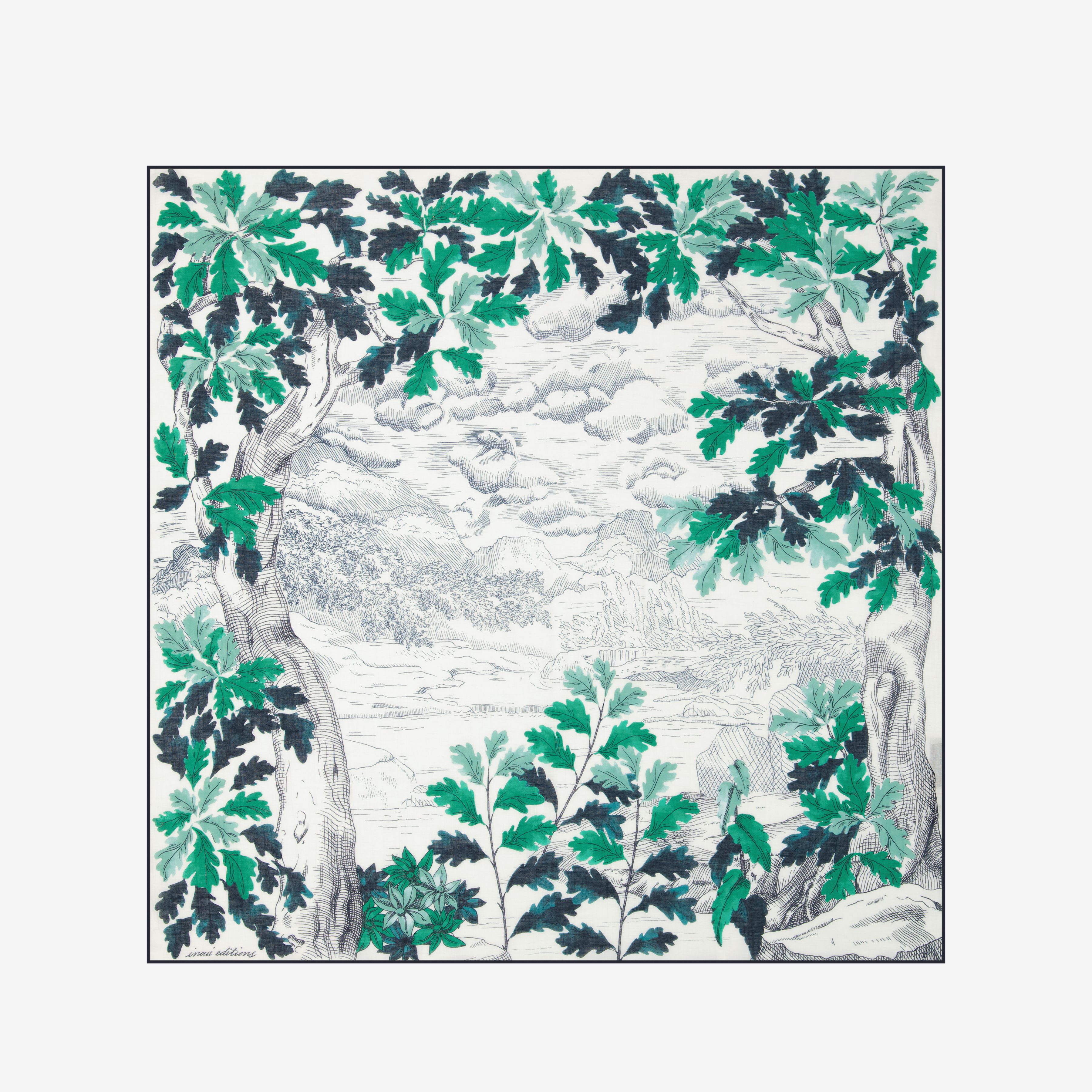 Foulard quadrato 100 - Amboise - Smeraldo