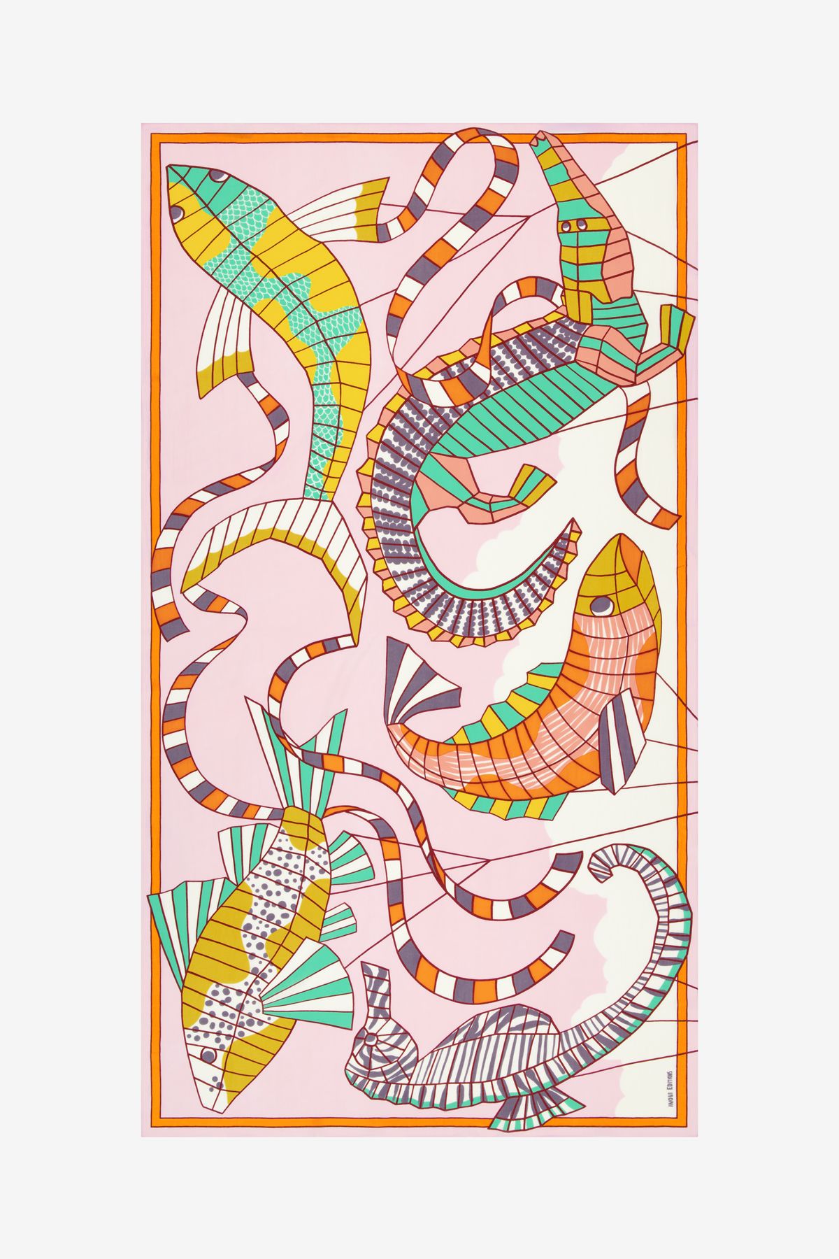 Écharpe 100 - Cerfs Volants - Rose