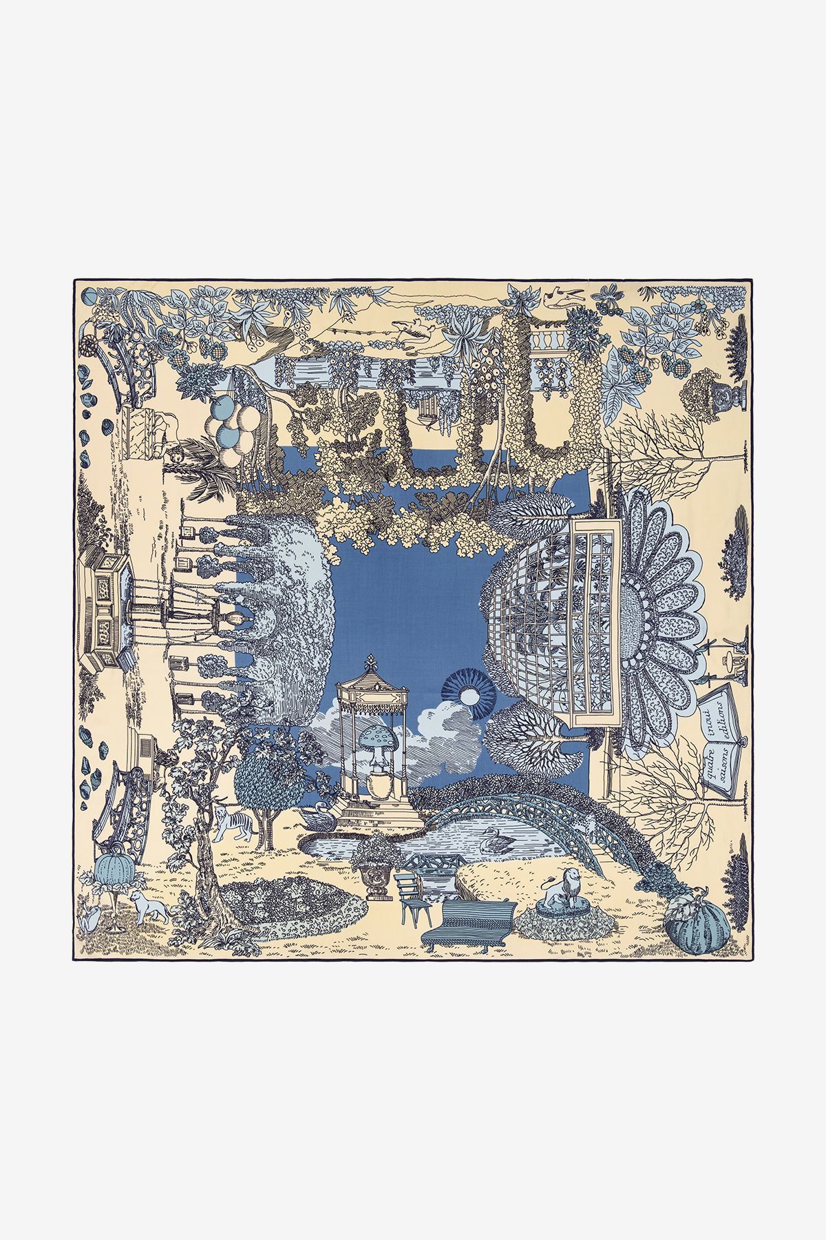 Carré 130 - Quatre Saisons - Bleu