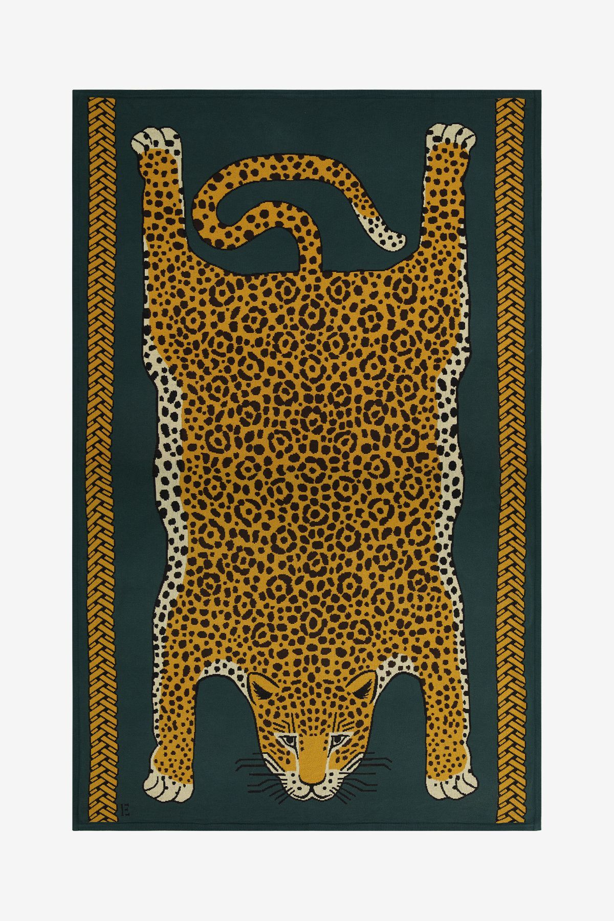 Plaid 130 - Leopard - Vert