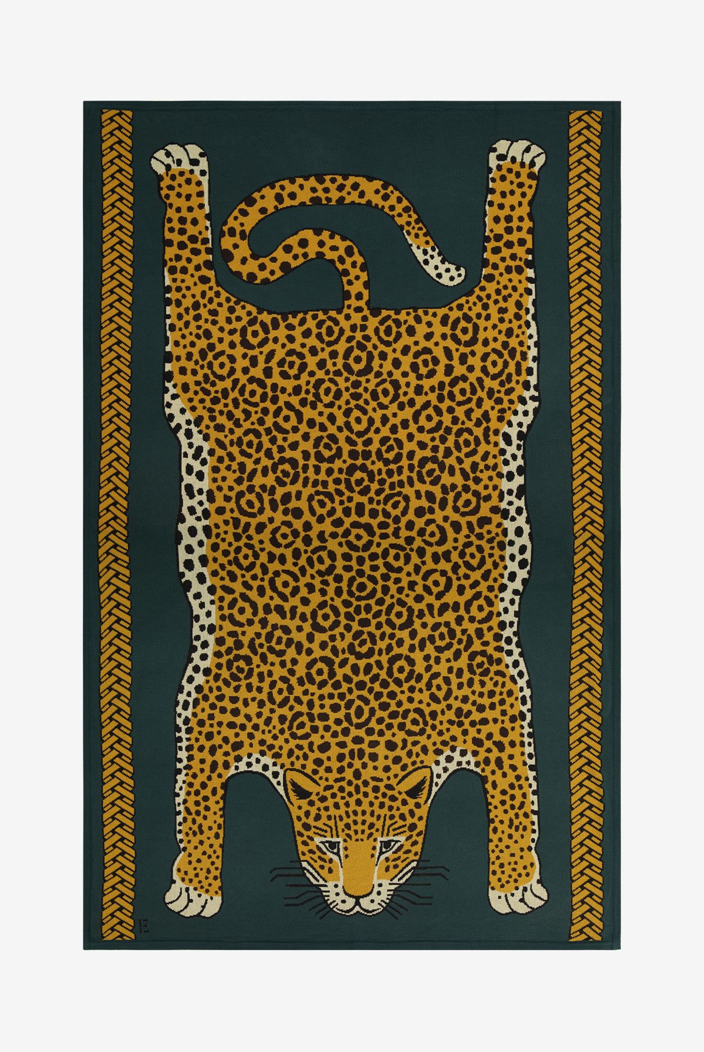 Plaid 130 - Leopard - Vert