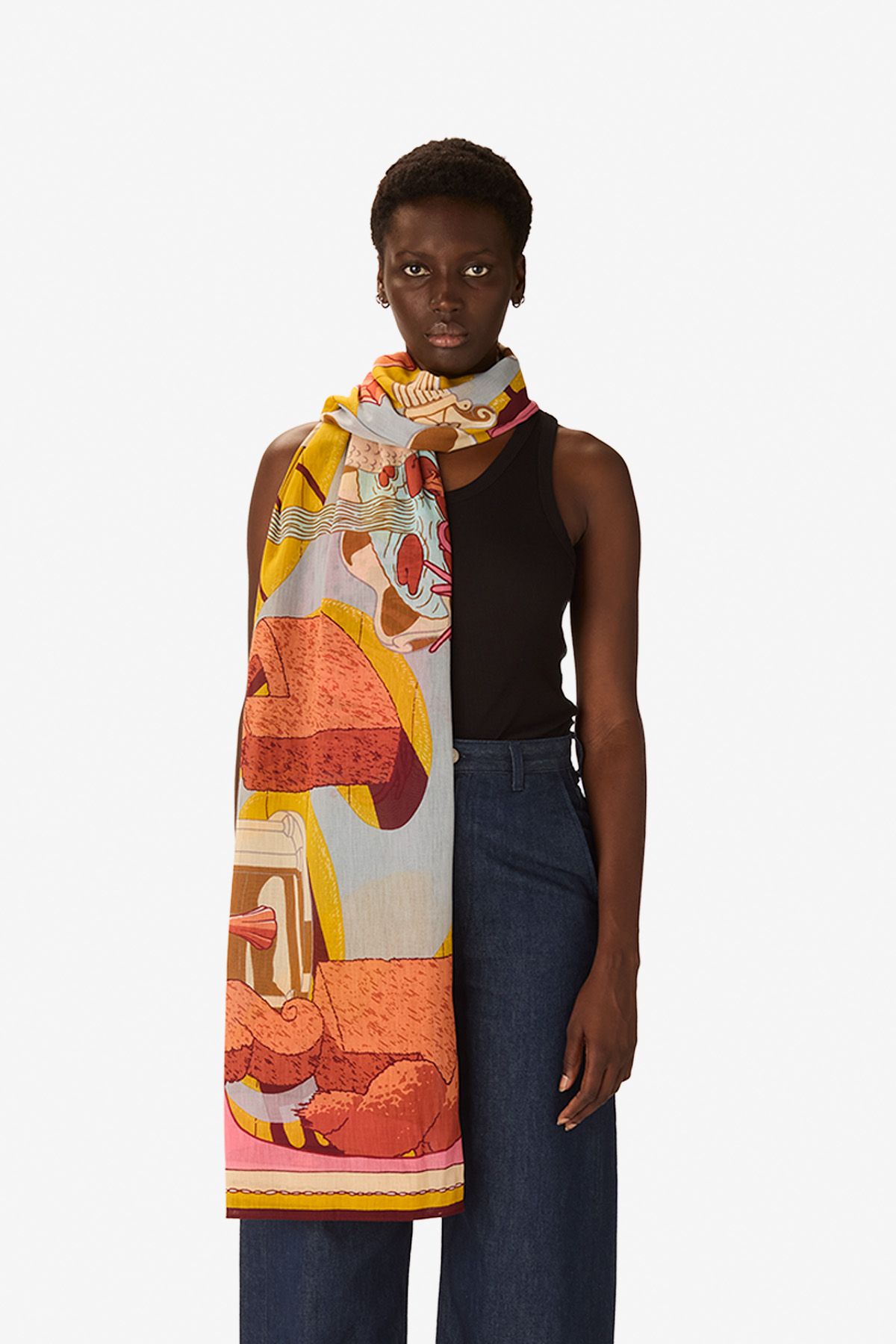 Écharpe 100 - Jardin - Jaune