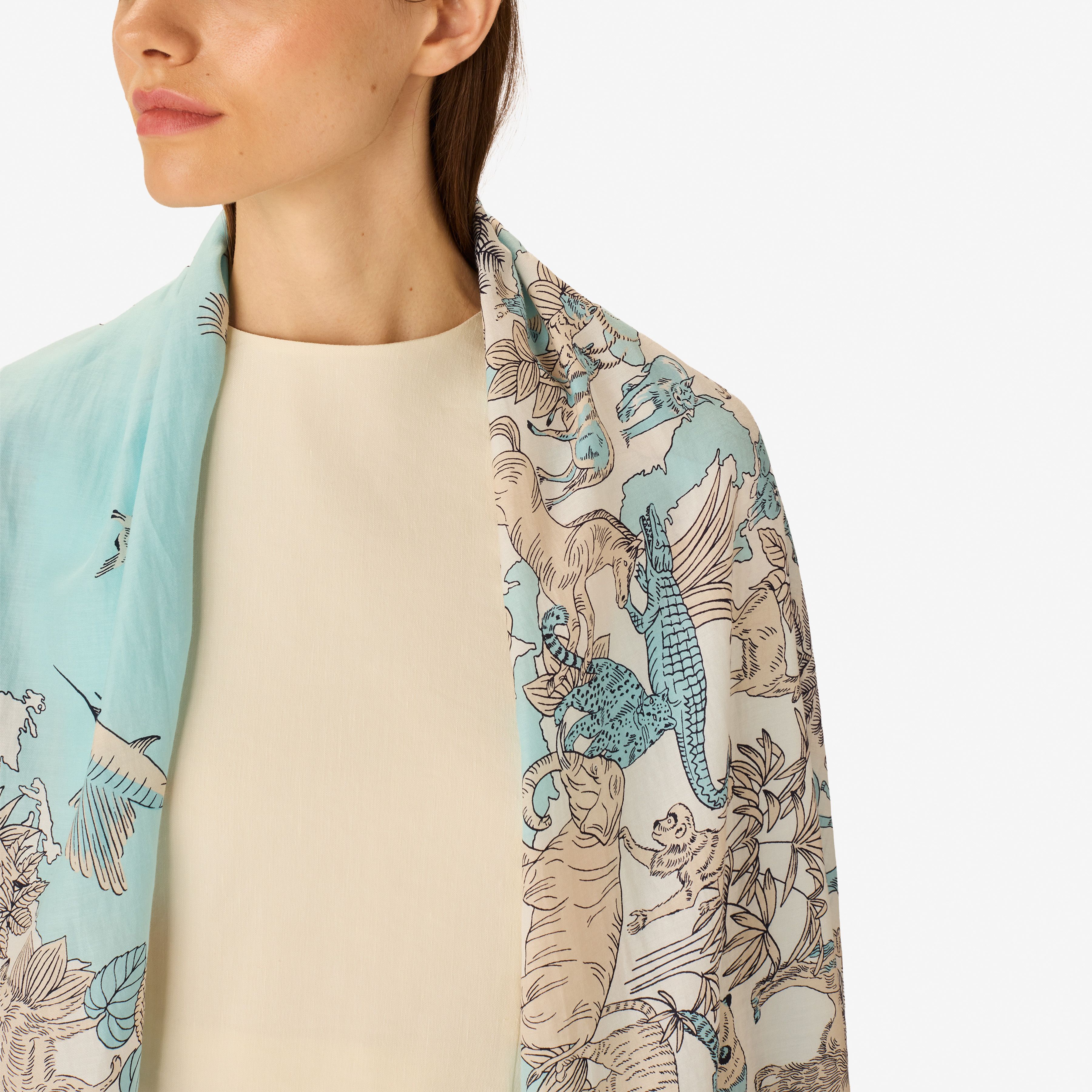 Schal 100 - Atlas - Türkisblau