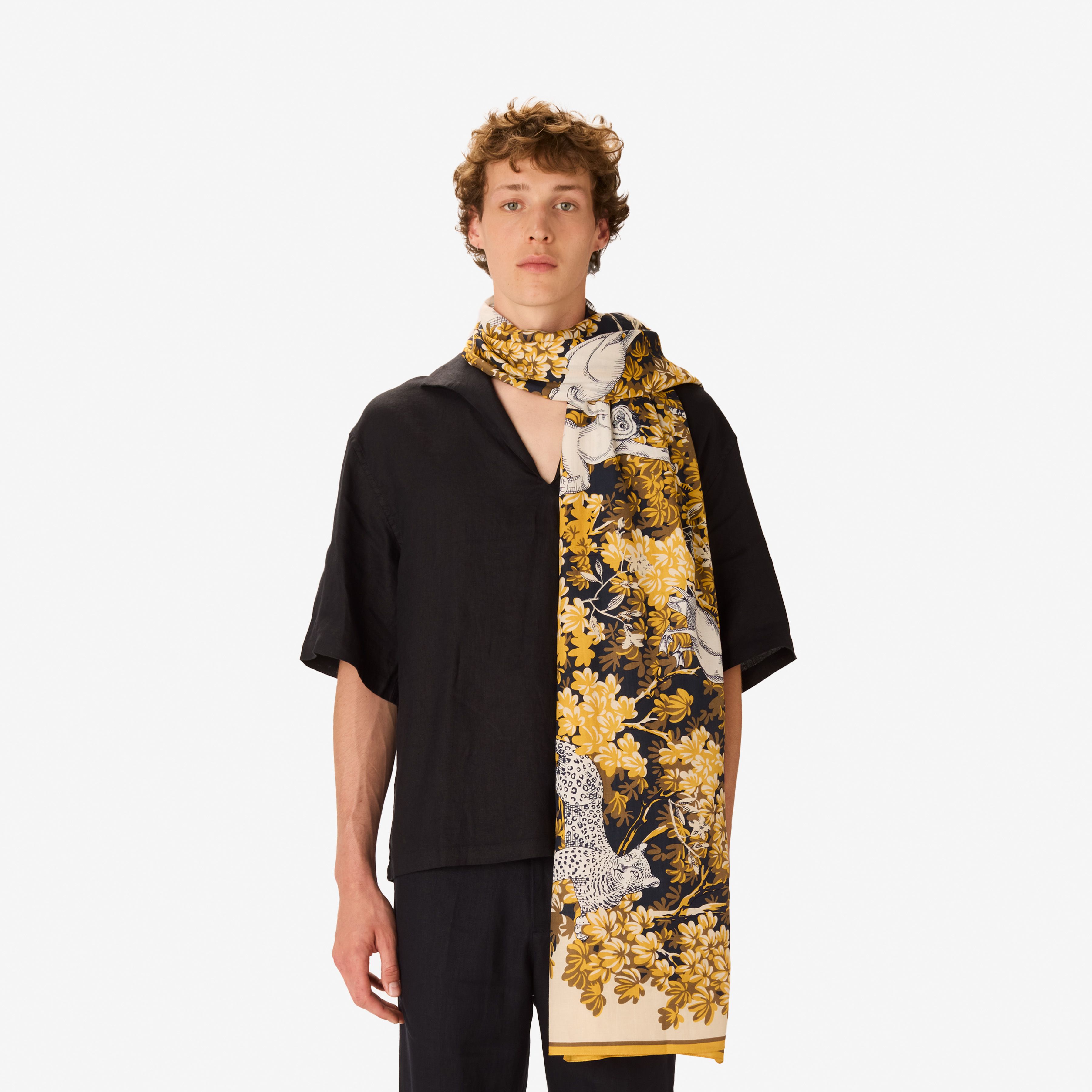 Schal 100 - Bestiaire - Weiß