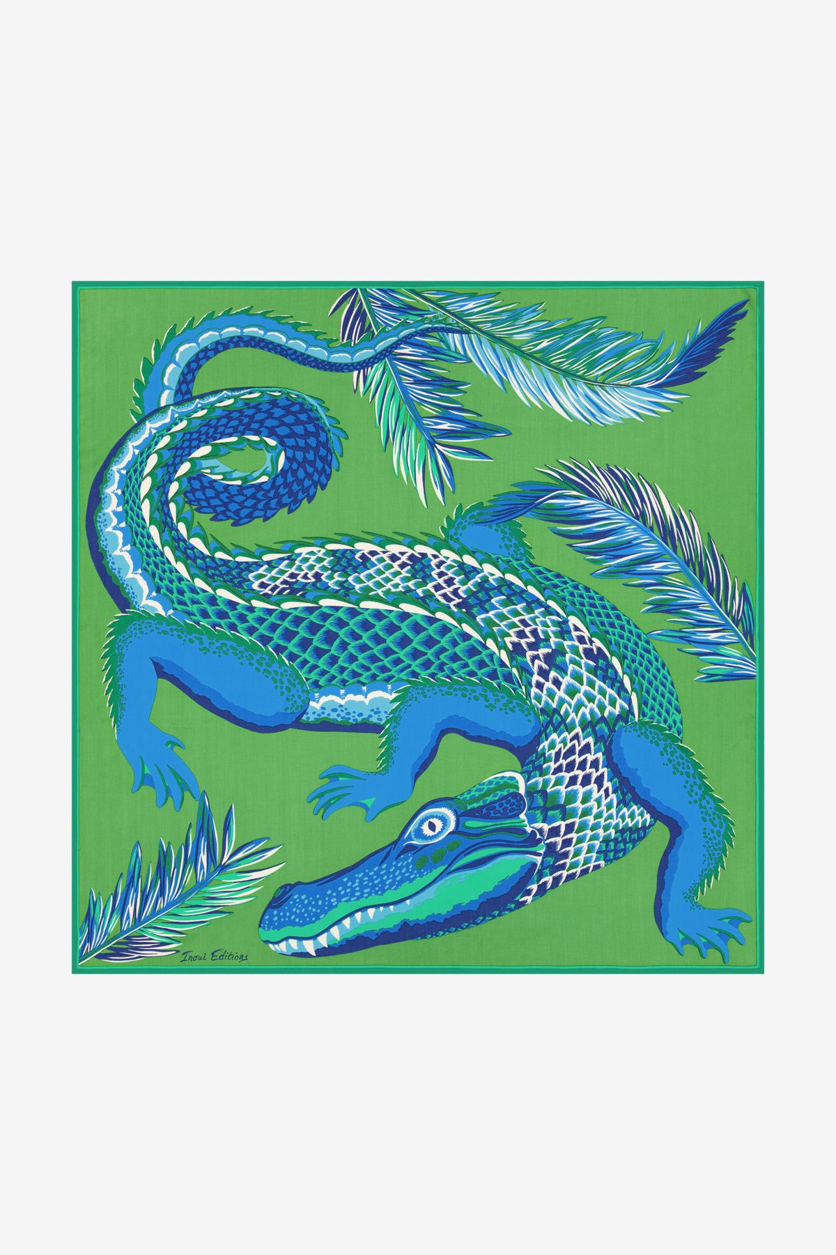 Carré 100 - Croco - Vert