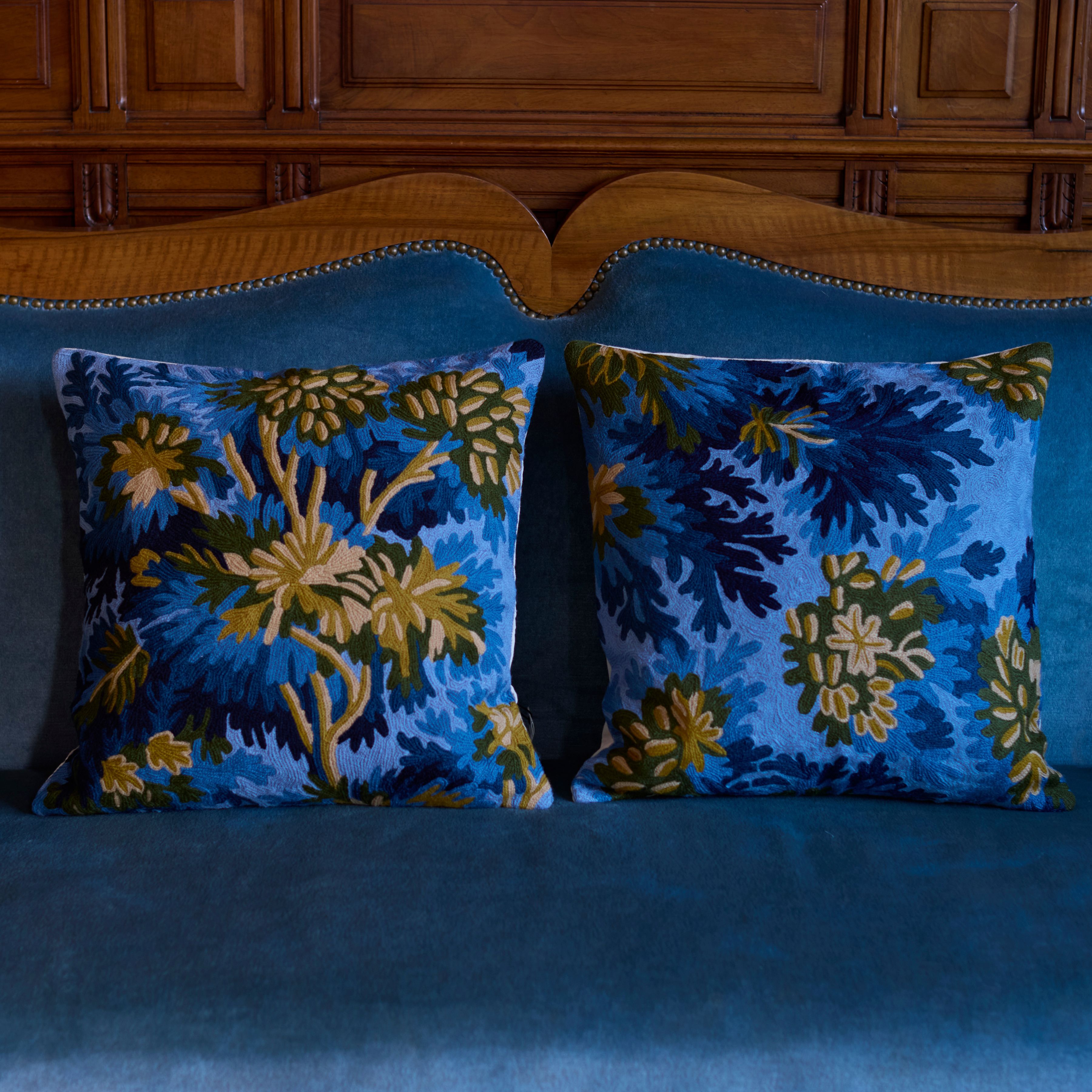 Funda de cojín 45 - Fontainebleau - Azul Pato