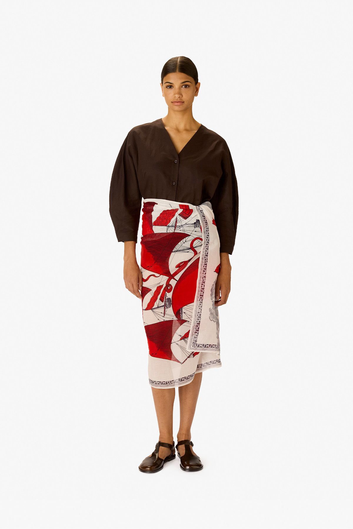 Scarf 100 - Des Rives et des Reves - Red