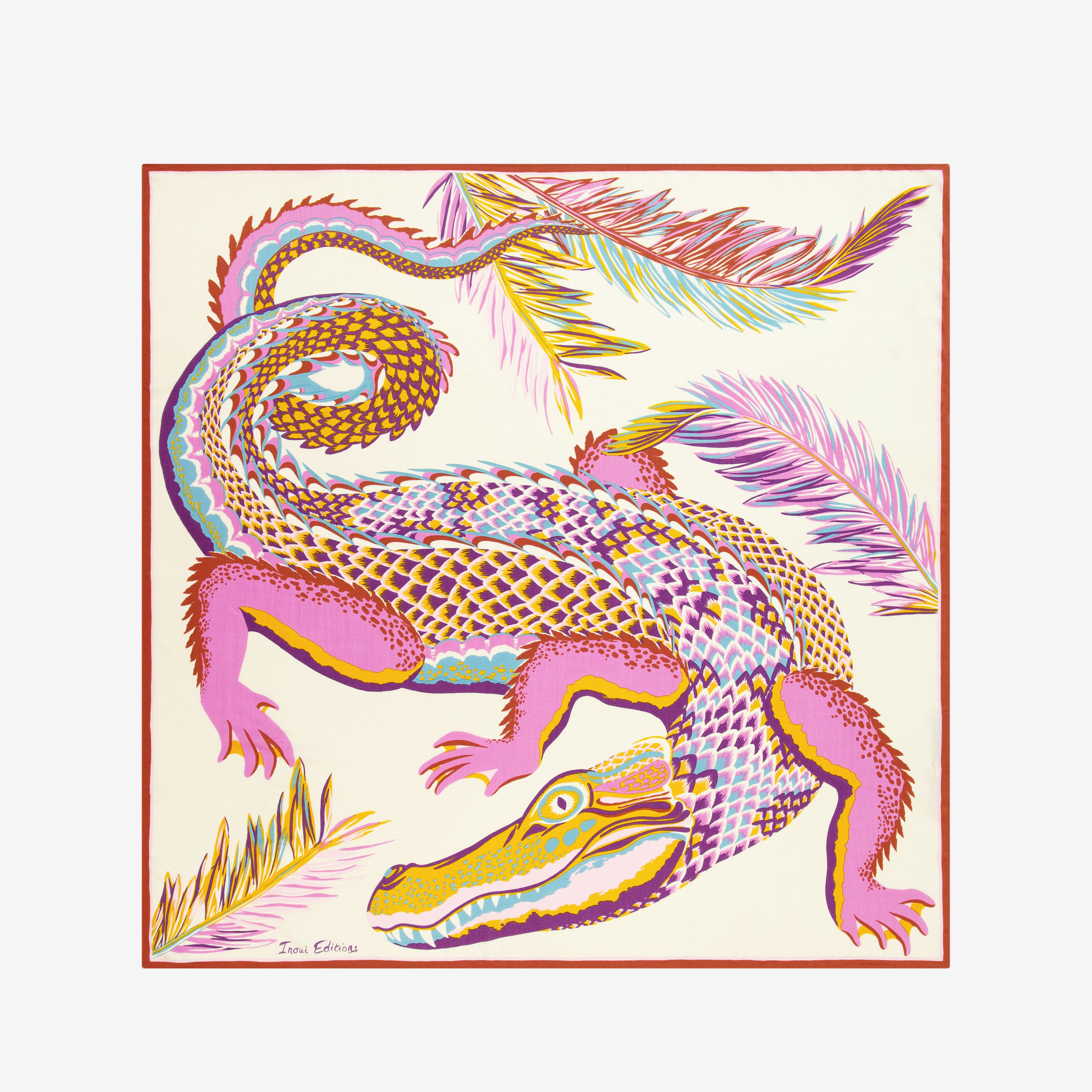 Square 100 - Croco - White