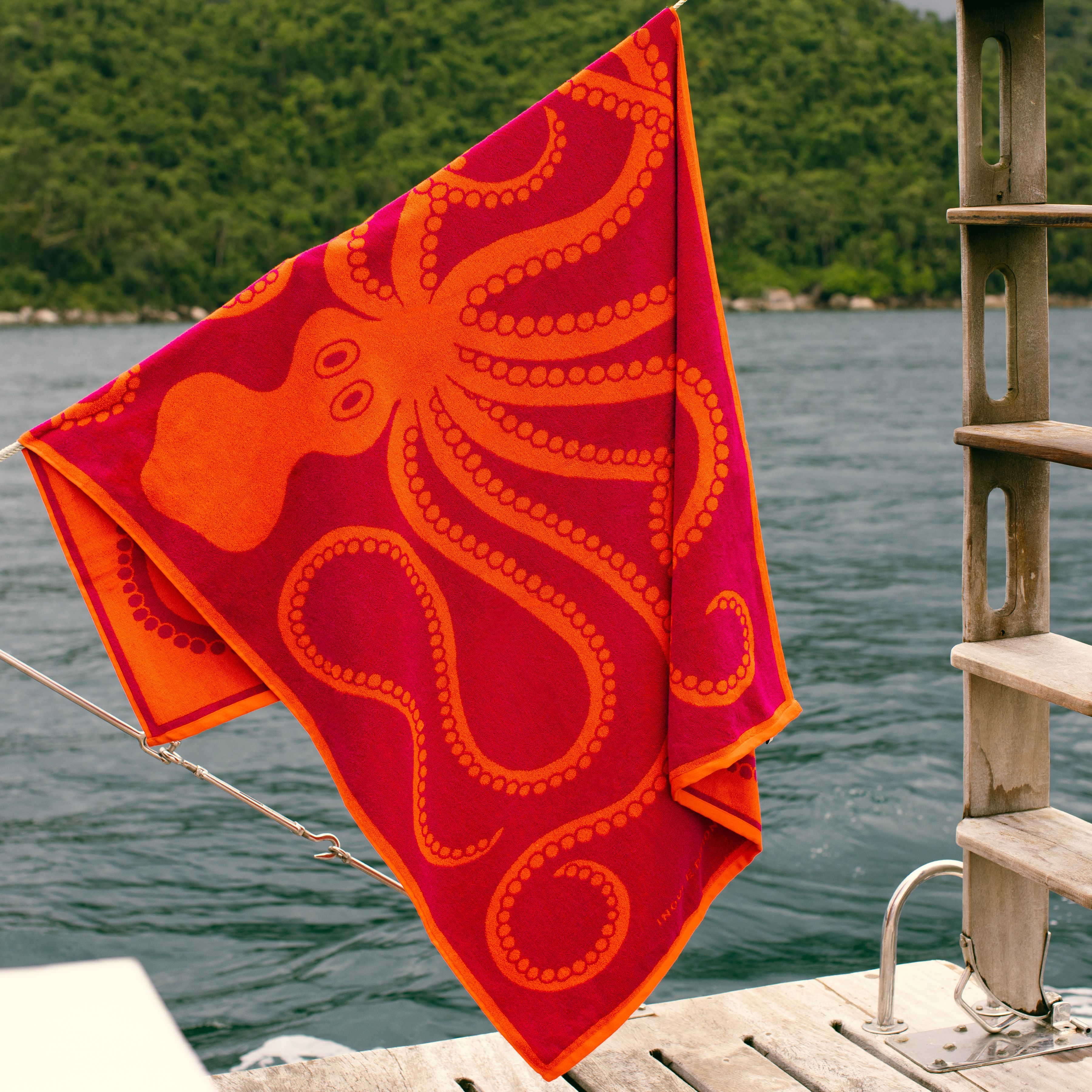 Strandtuch 100 - Octopus - Fuchsia