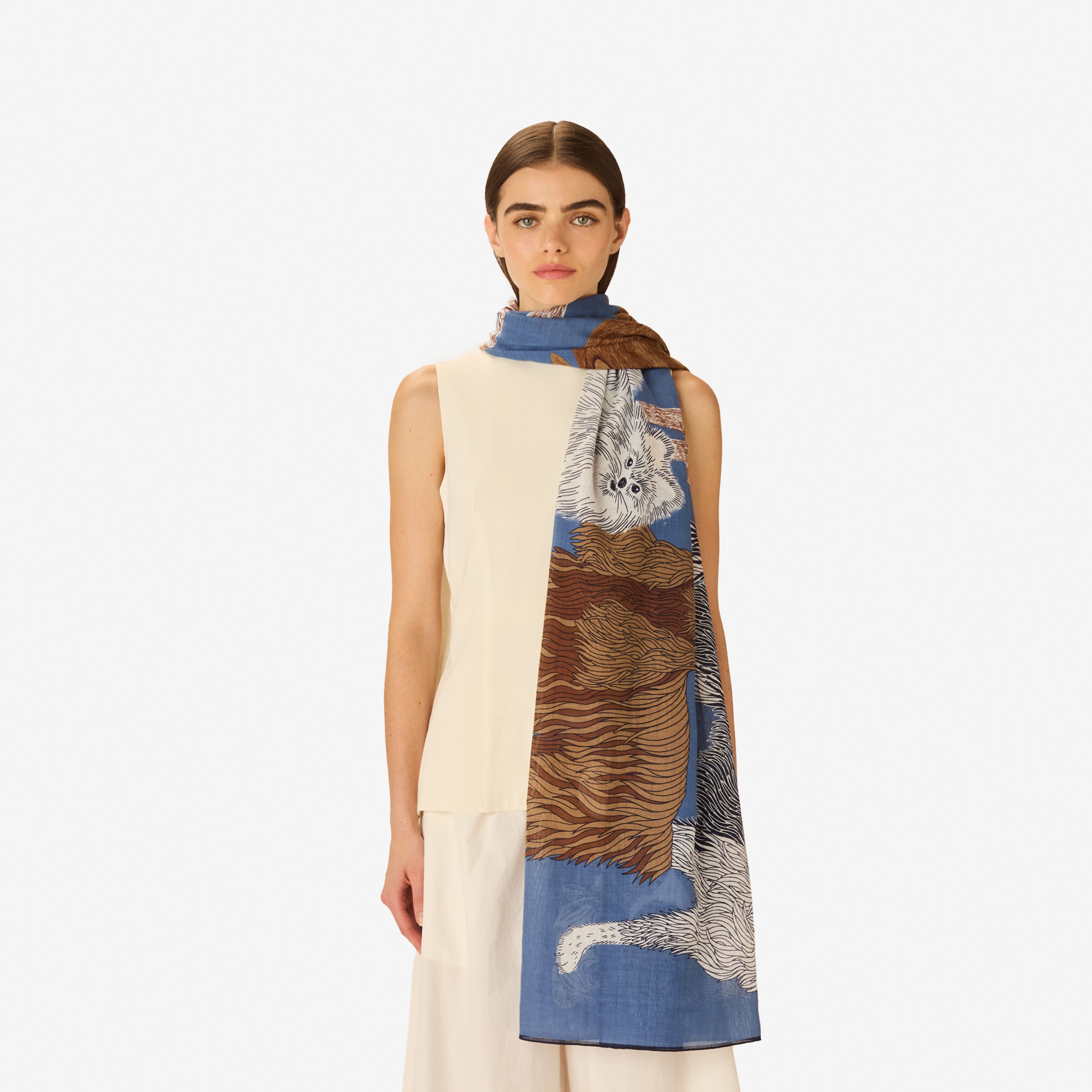 Écharpe 100 Coton - Toutou - Bleu