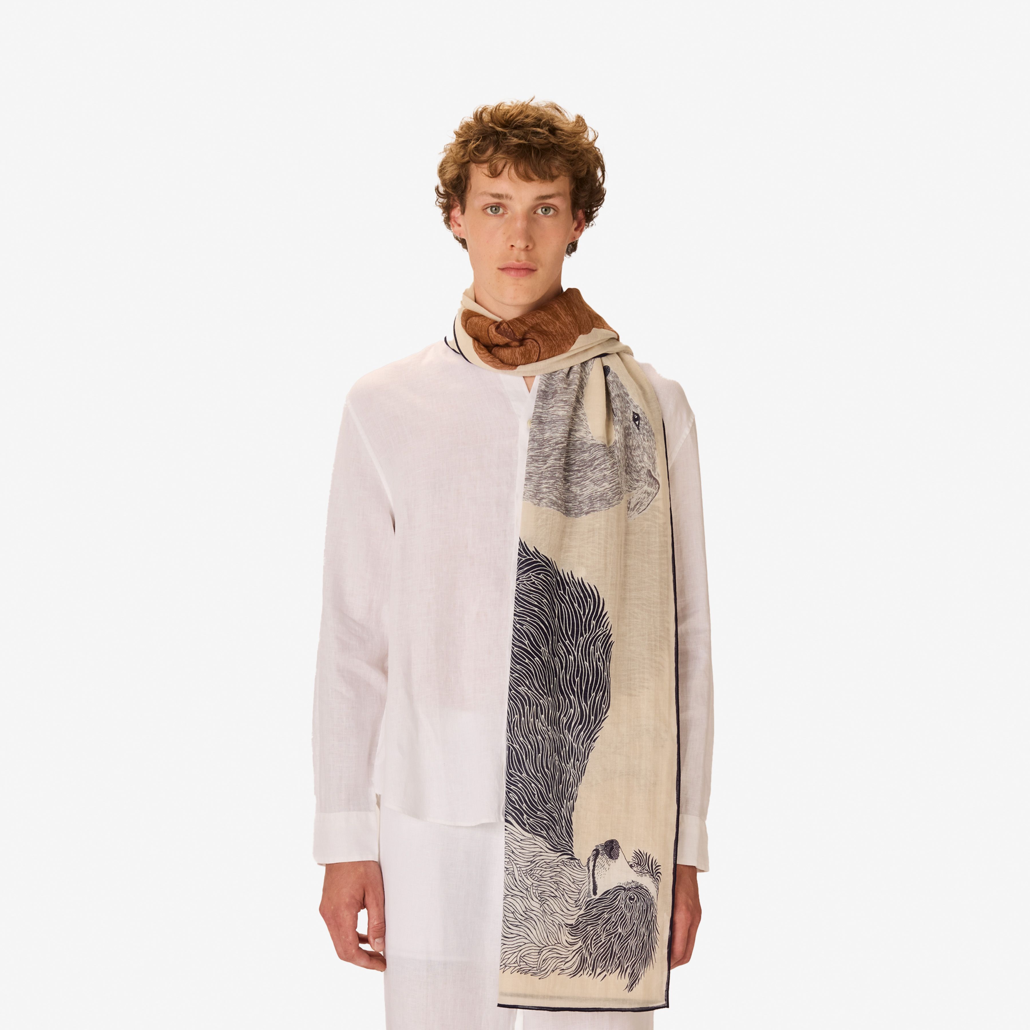 Écharpe 100 Coton - Toutou - Blanc