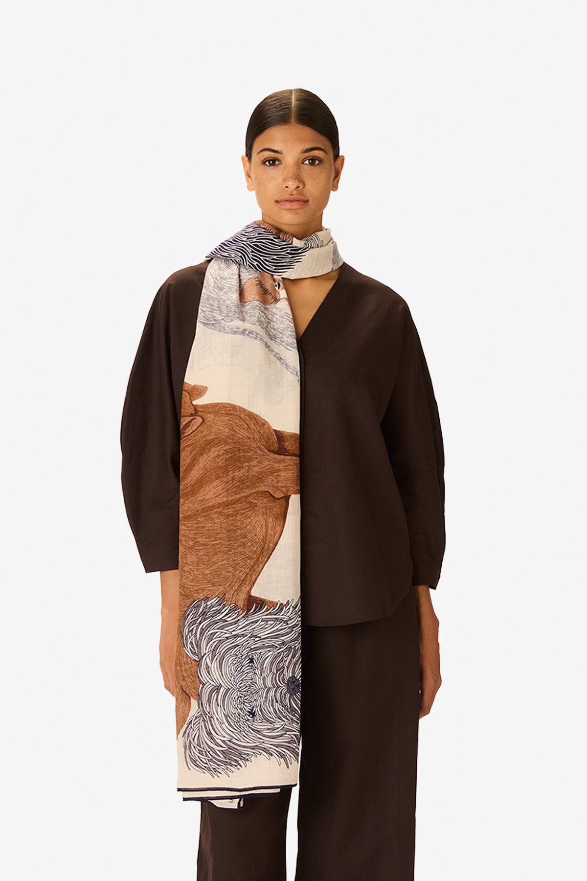 Écharpe 100 Coton - Toutou - Blanc