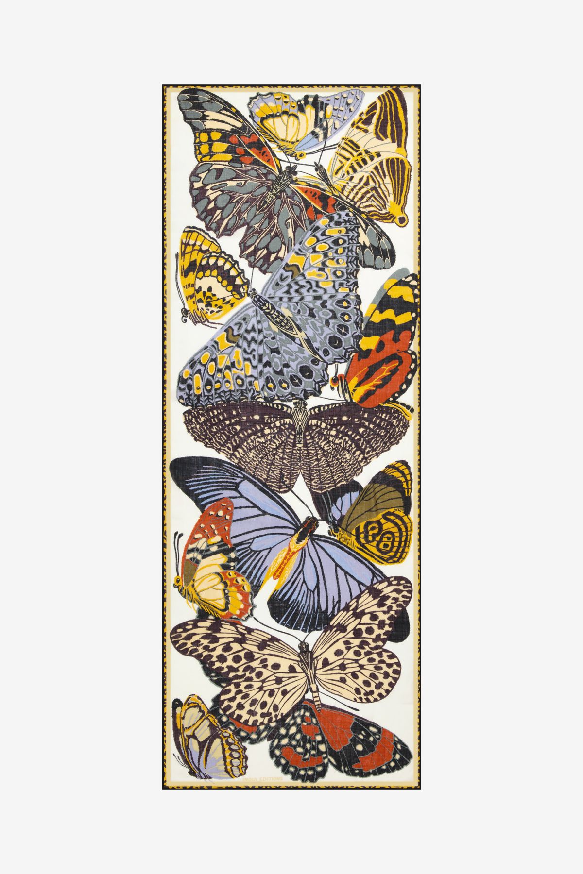 Écharpe 70 - Papillons - Blanc