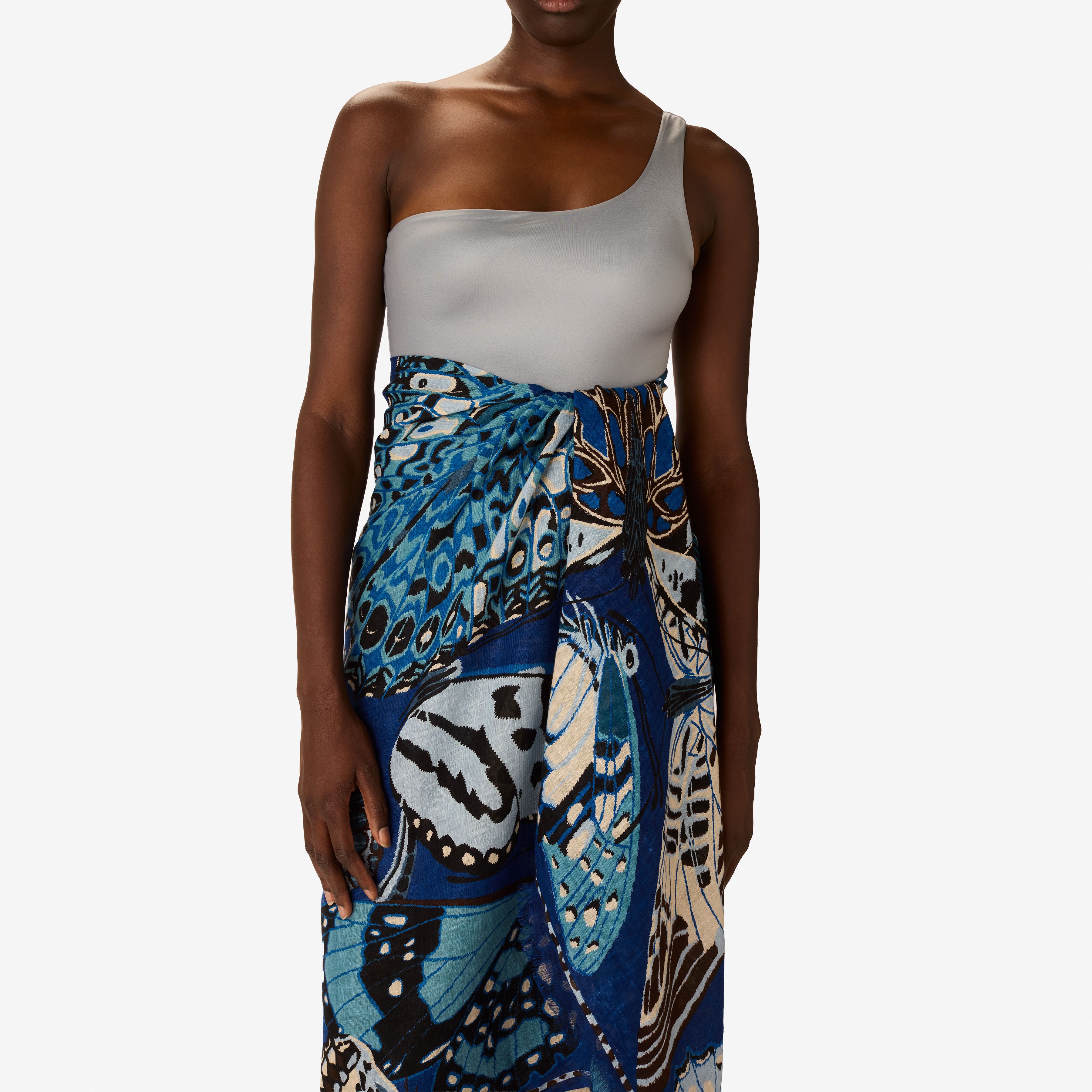 Scarf 100 - Papillons - Navy