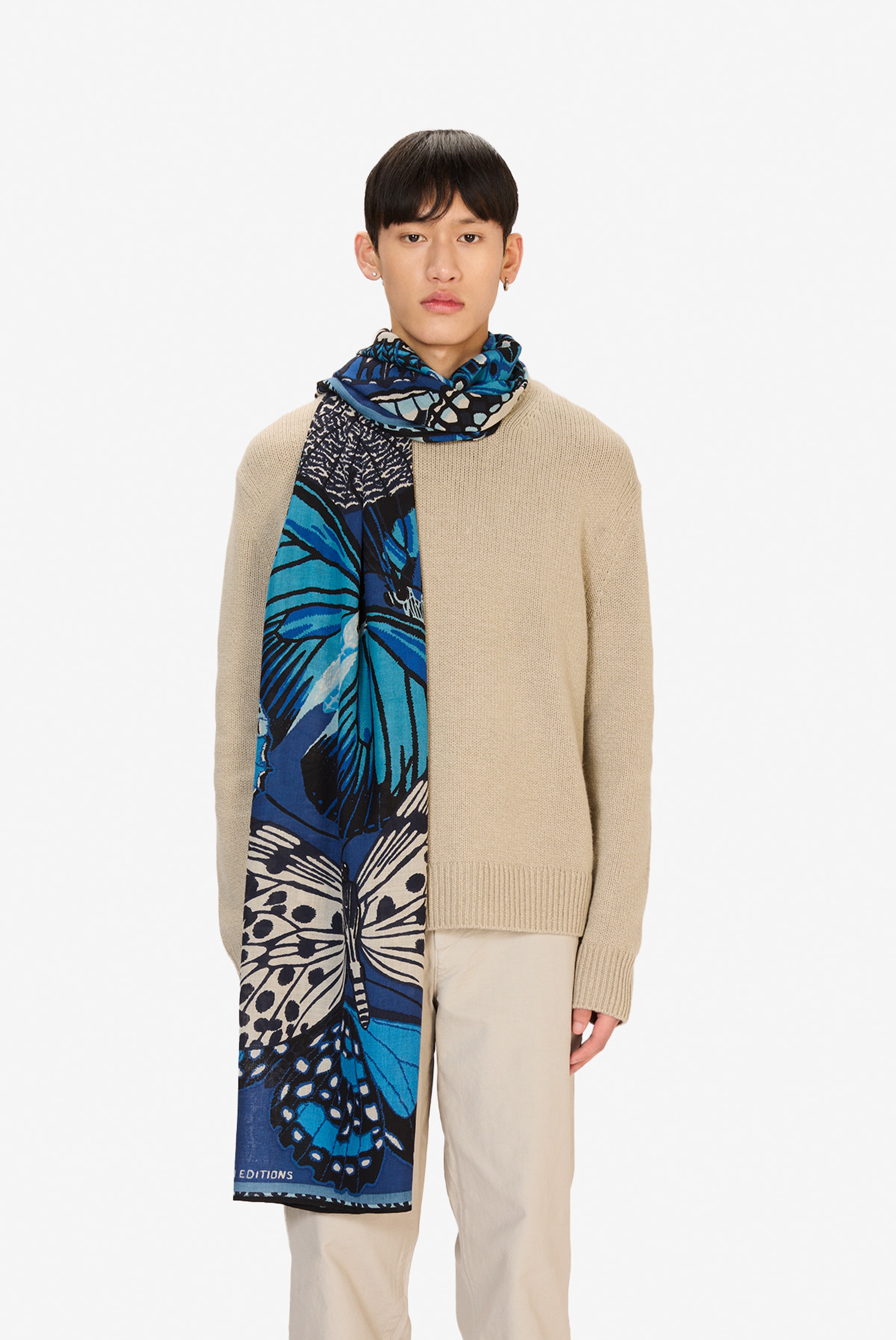 Écharpe 70 - Papillons - Bleu