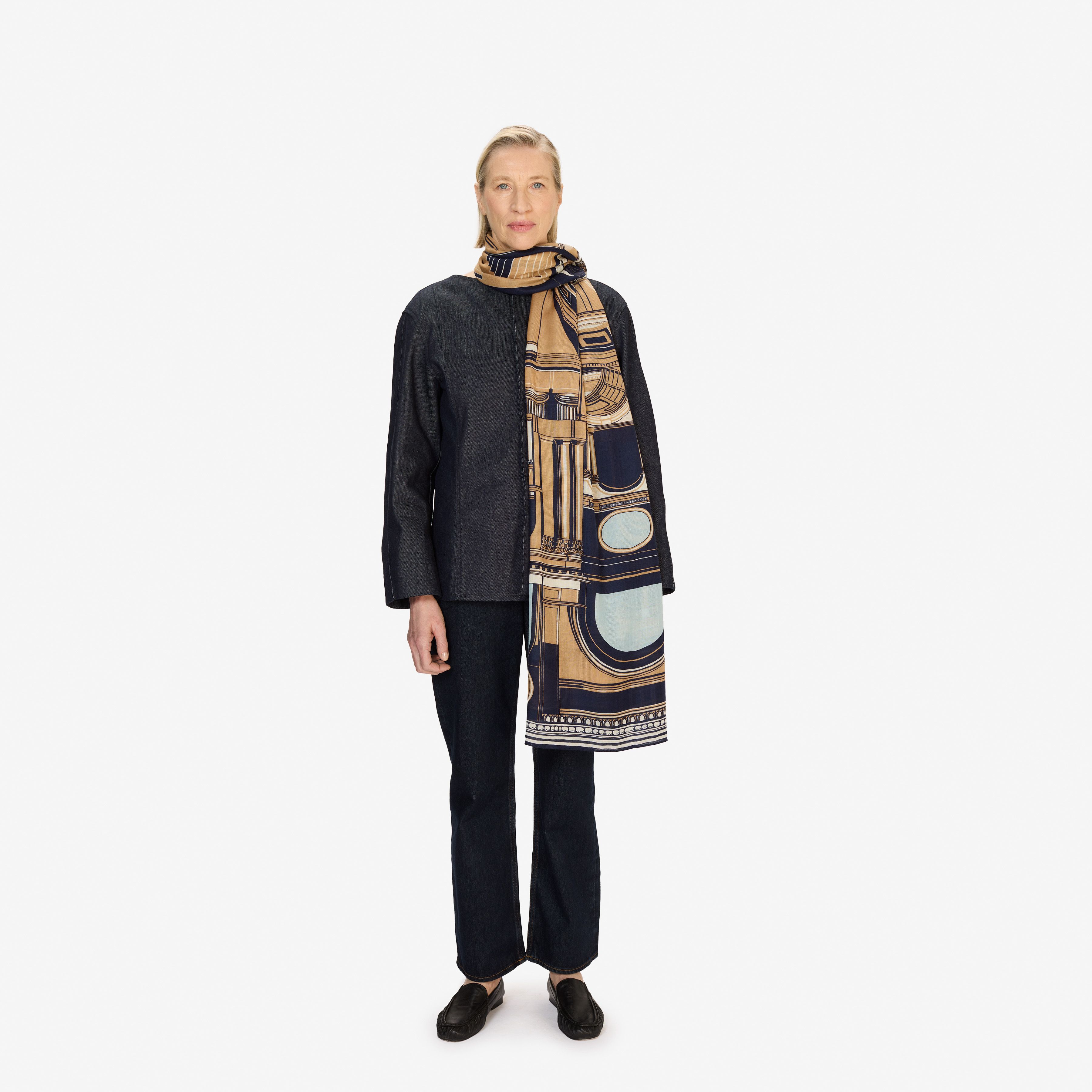 Sciarpa 100 - Architecture - Blu Scuro