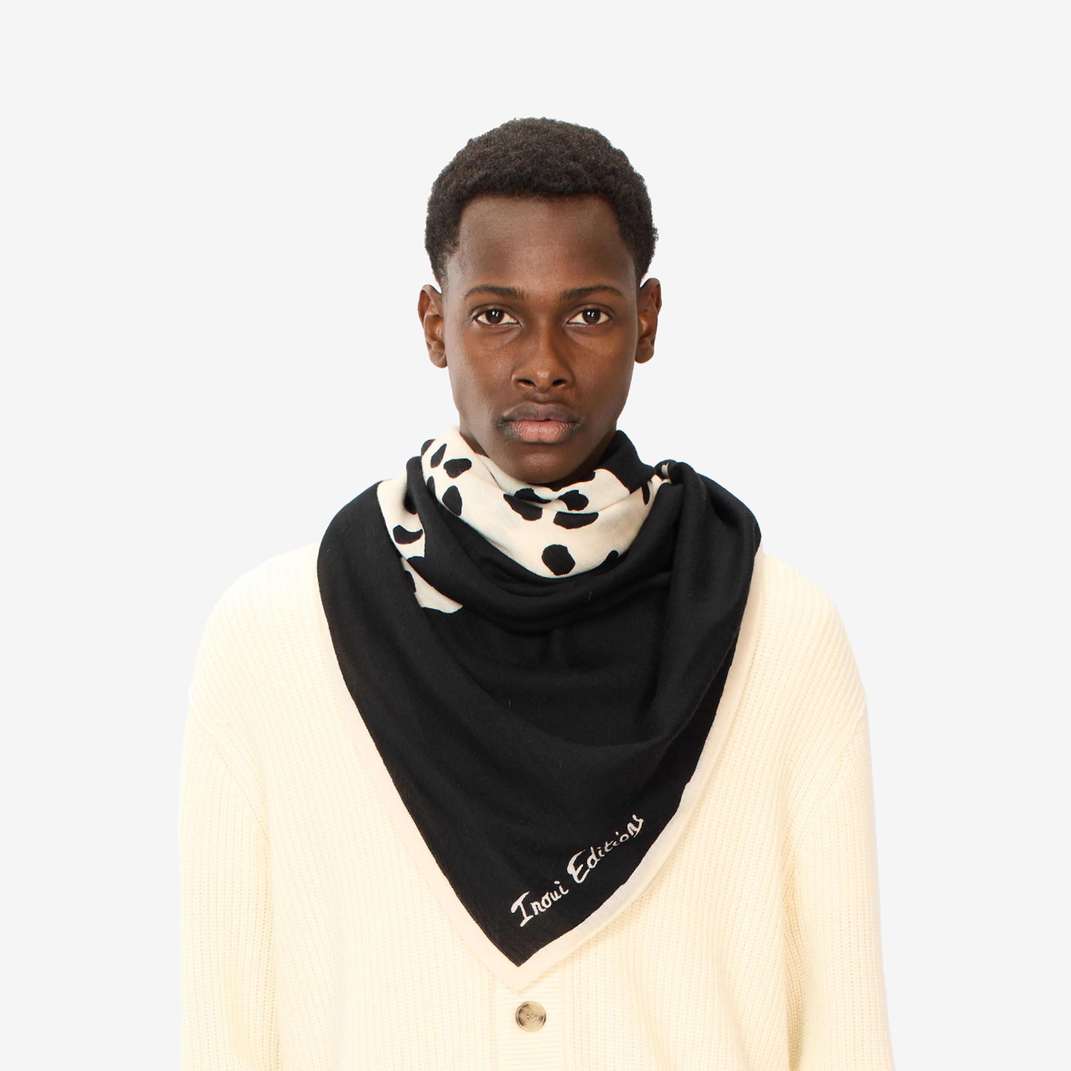 Quadratisches Tuch 130 - Feline - Schwarz