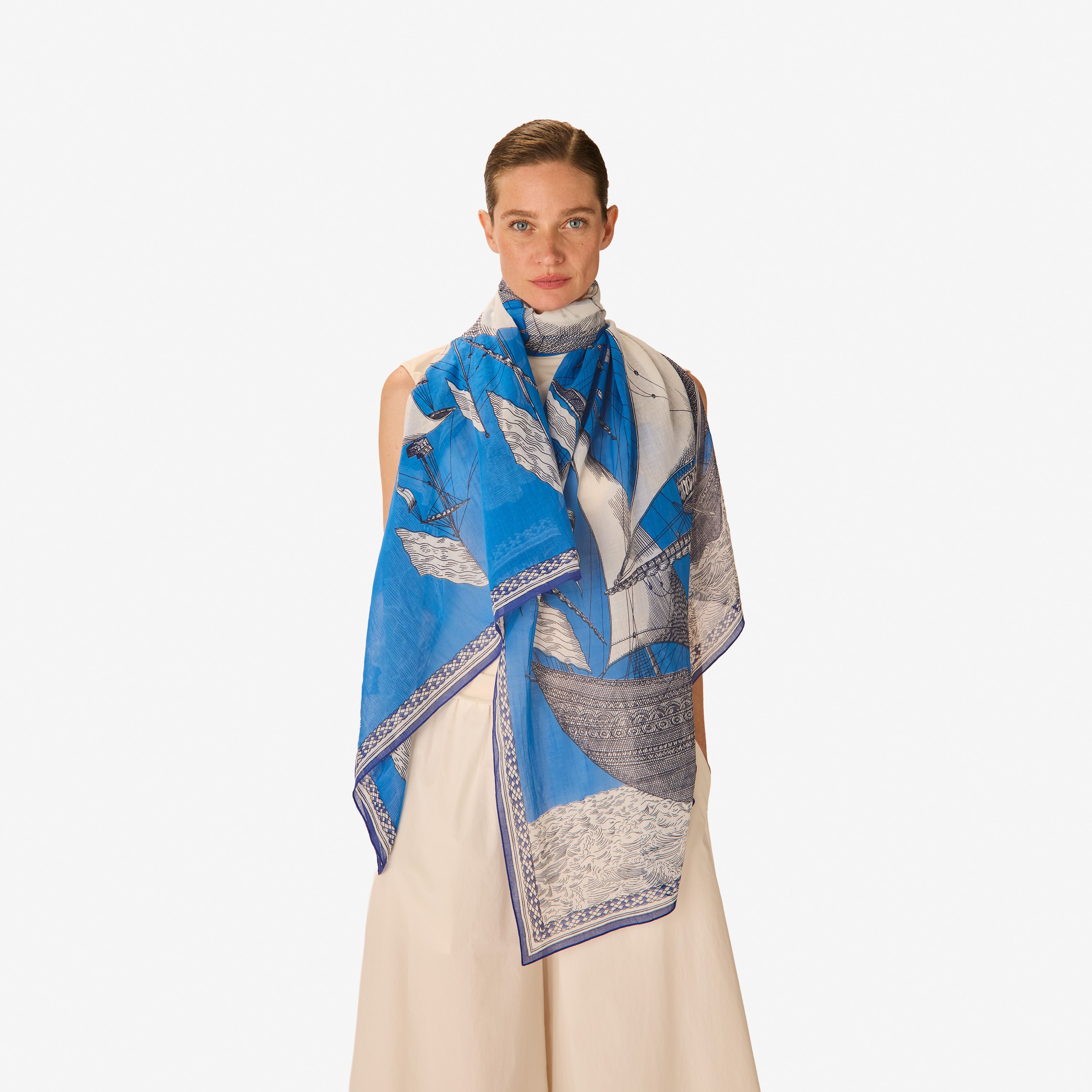 Scarf 100 - Des Rives et des Reves - Blue