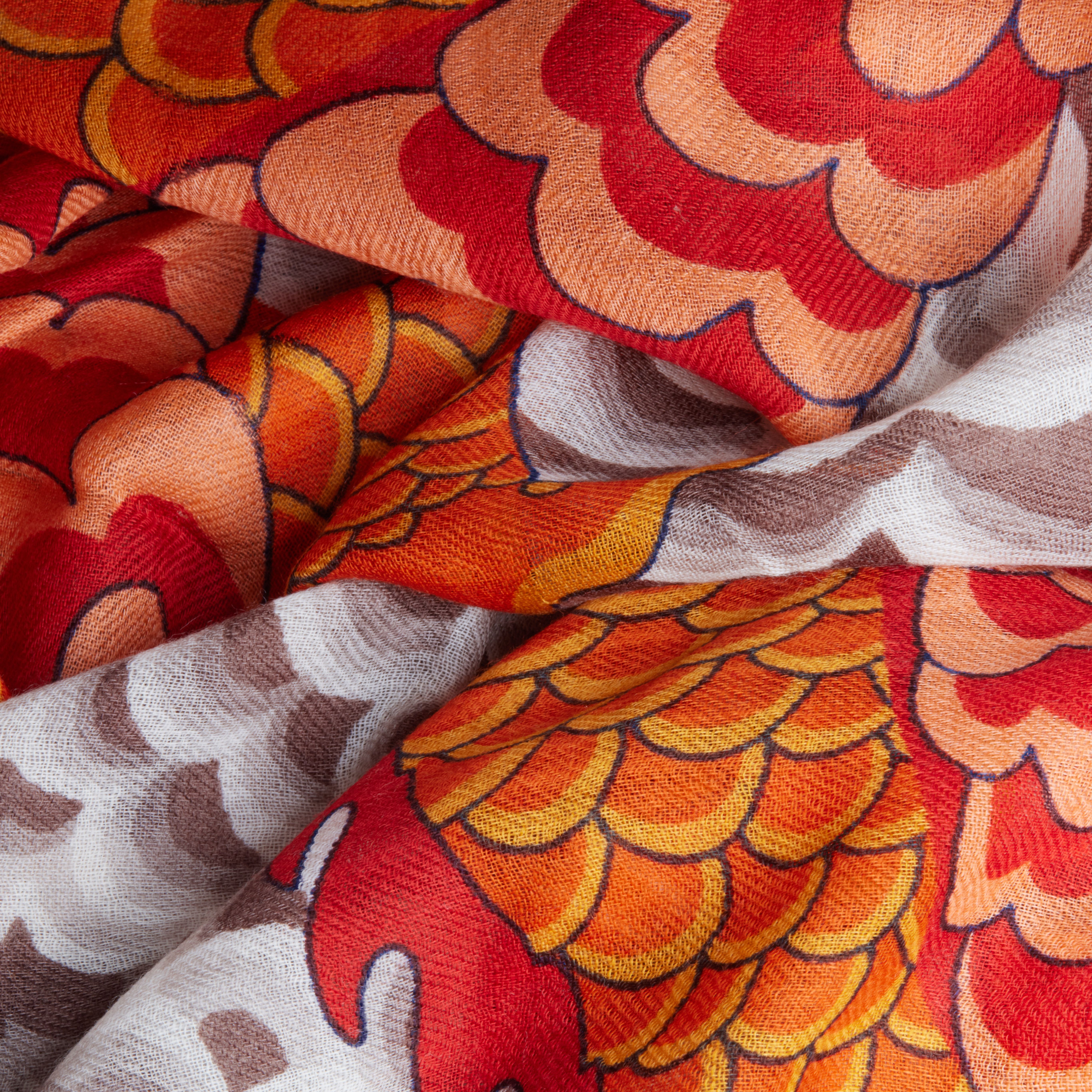 Scarf 70 - Dragon - Orange